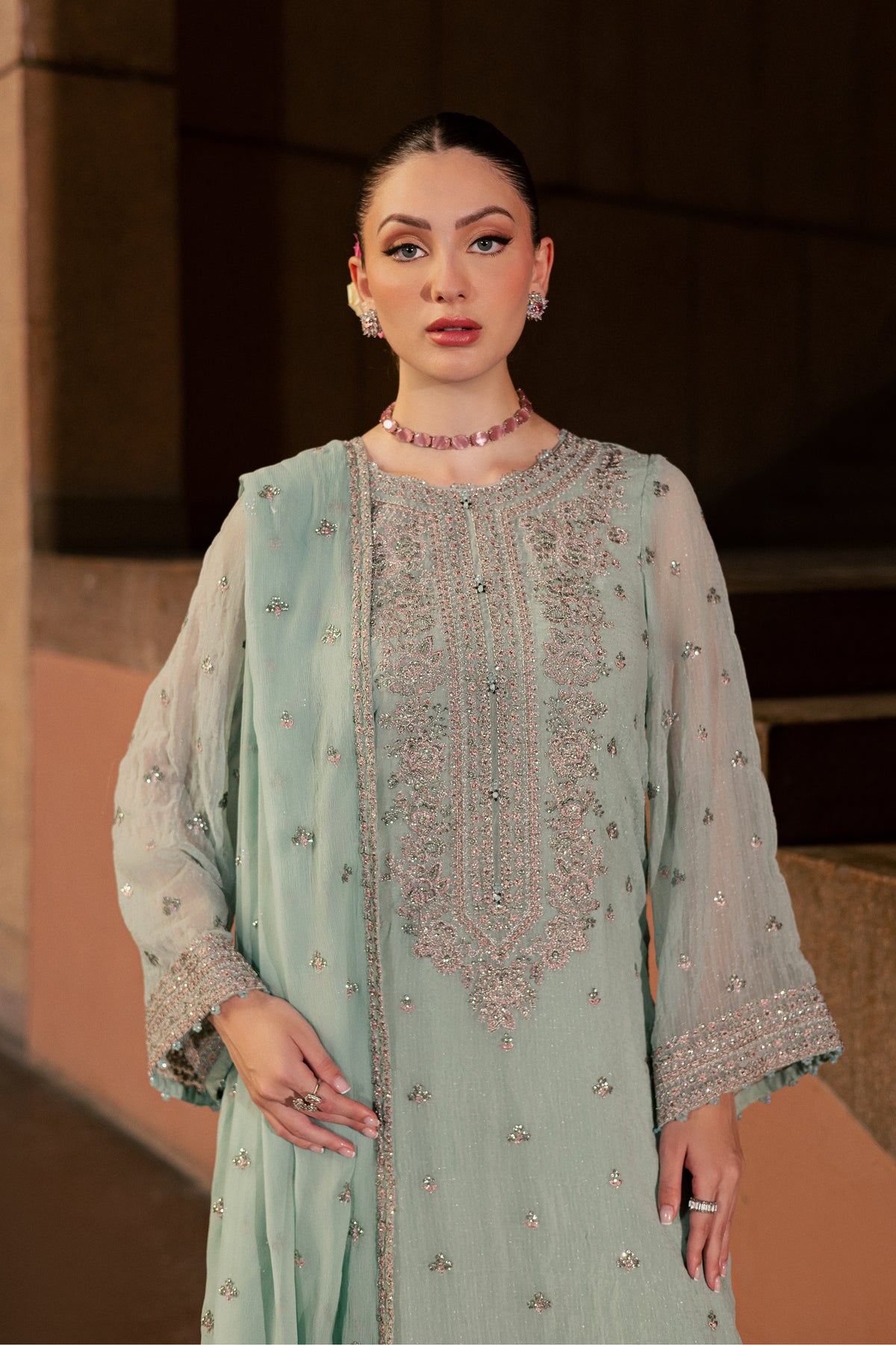 Mikami 3Pc - Festive Luxe Pret BATIKLUXOCT26 BATIK XS / Ice Blue / Crinkle Broshia