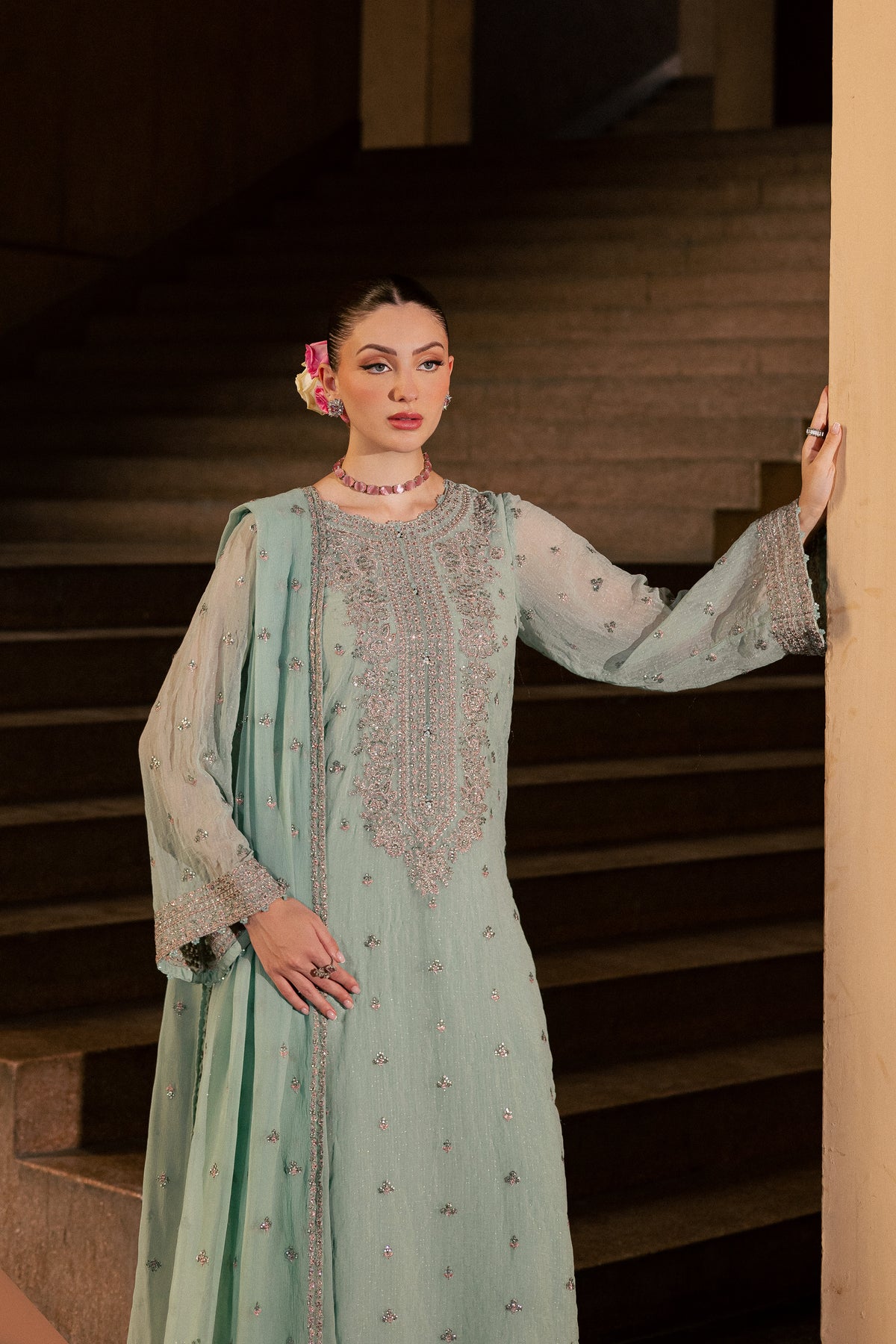 Mikami 3Pc - Festive Luxe Pret BATIKLUXOCT26 BATIK XS / Ice Blue / Crinkle Broshia