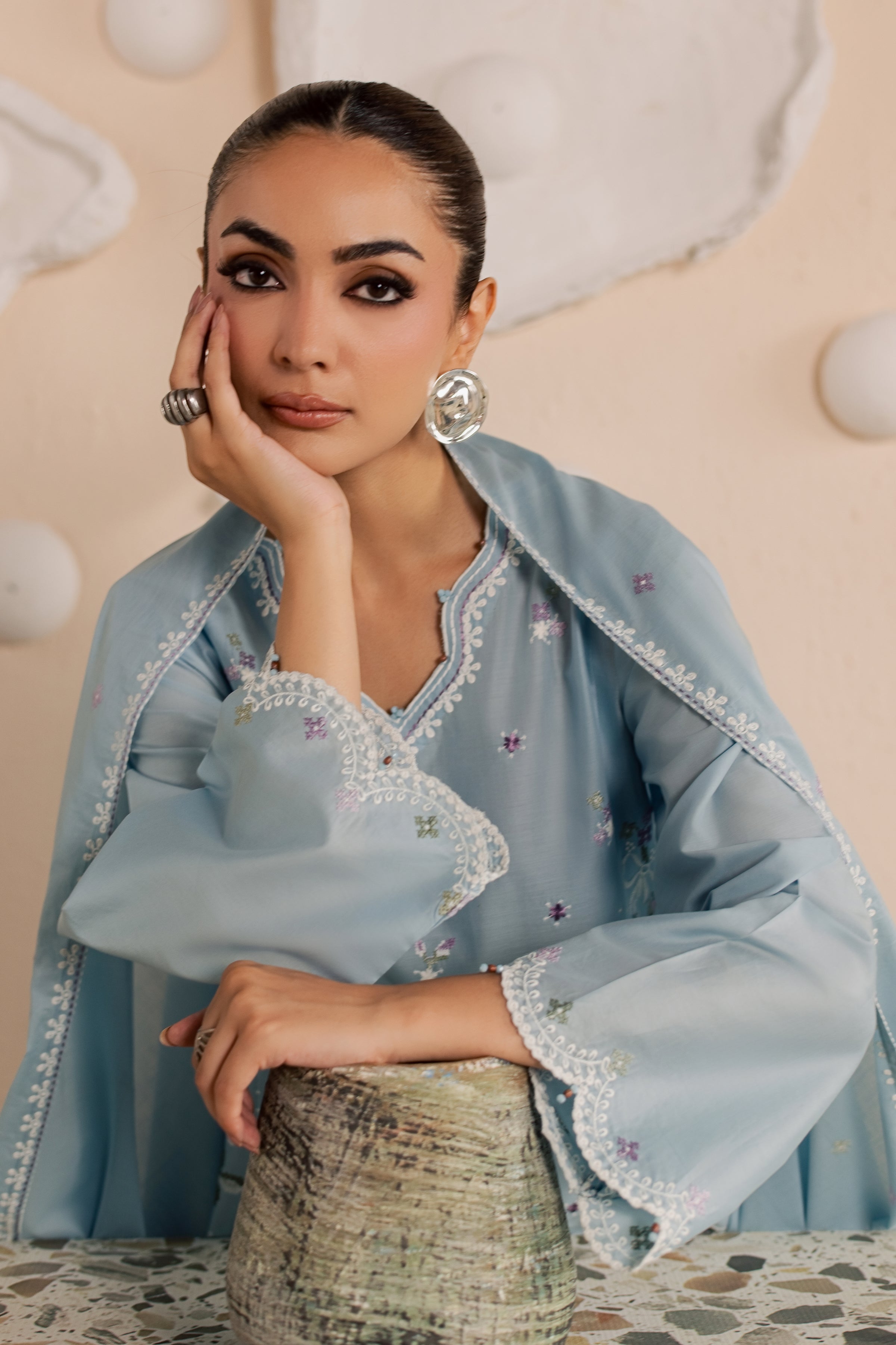 Minsk 3Pc - Embroidered Lawn Dress EverydayEdit26 BATIK XS / Sky Blue / Pima Lawn-S / Sky Blue / Pima Lawn-M / Sky Blue / Pima Lawn-L / Sky Blue / Pima Lawn-XL / Sky Blue / Pima Lawn