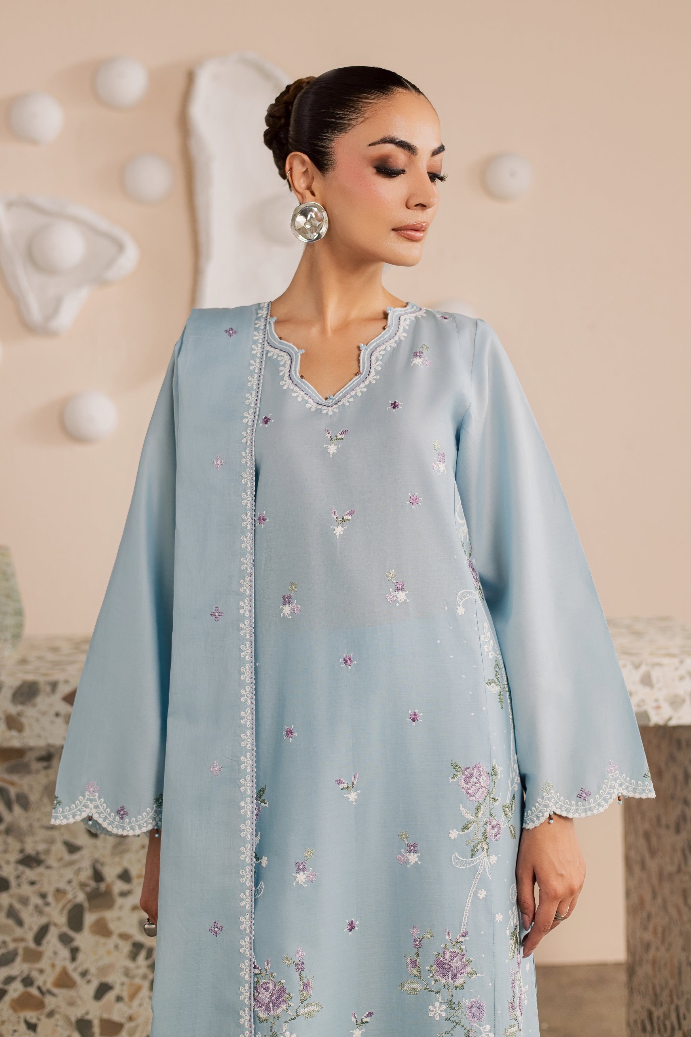 Minsk 3Pc - Embroidered Lawn Dress EverydayEdit26 BATIK XS / Sky Blue / Pima Lawn-S / Sky Blue / Pima Lawn-M / Sky Blue / Pima Lawn-L / Sky Blue / Pima Lawn-XL / Sky Blue / Pima Lawn