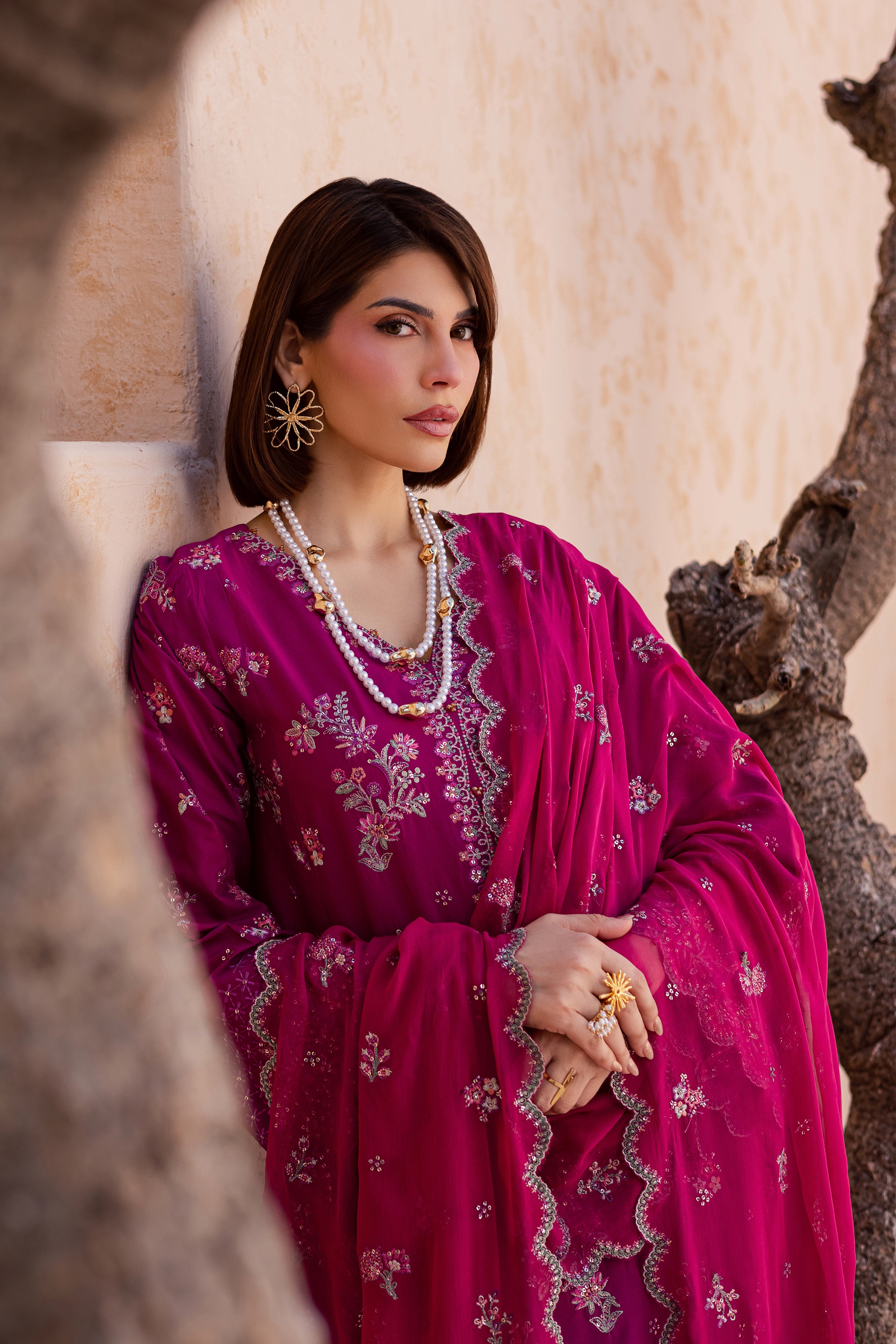 Mirha 3Pc - Festive Embroidered Lawn BATIKEID2026 BATIK XS / Bahar Pink / Pima Lawn-S / Bahar Pink / Pima Lawn-M / Bahar Pink / Pima Lawn-L / Bahar Pink / Pima Lawn-XL / Bahar Pink / Pima Lawn