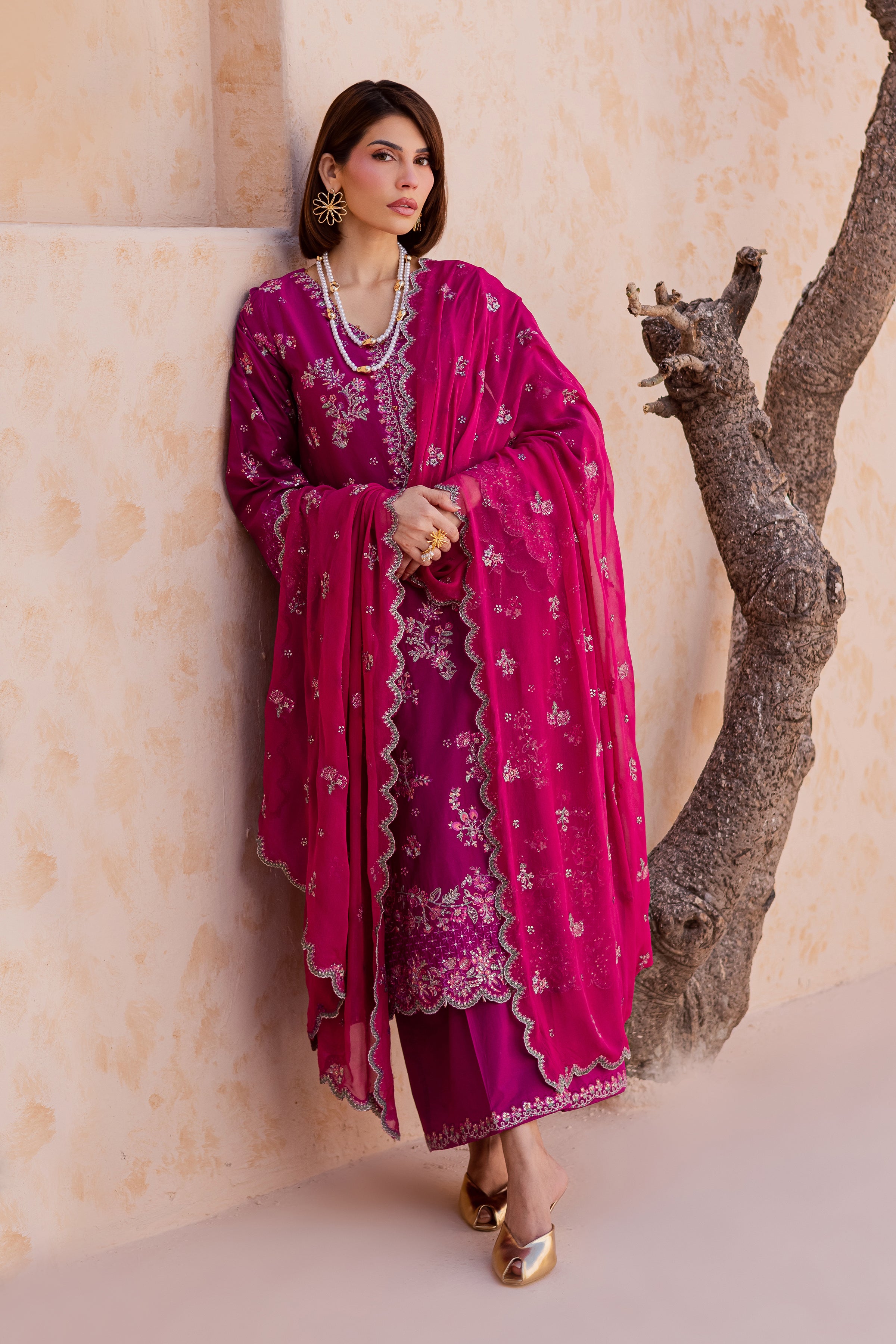 Mirha 3Pc - Festive Embroidered Lawn BATIKEID2026 BATIK XS / Bahar Pink / Pima Lawn-S / Bahar Pink / Pima Lawn-M / Bahar Pink / Pima Lawn-L / Bahar Pink / Pima Lawn-XL / Bahar Pink / Pima Lawn