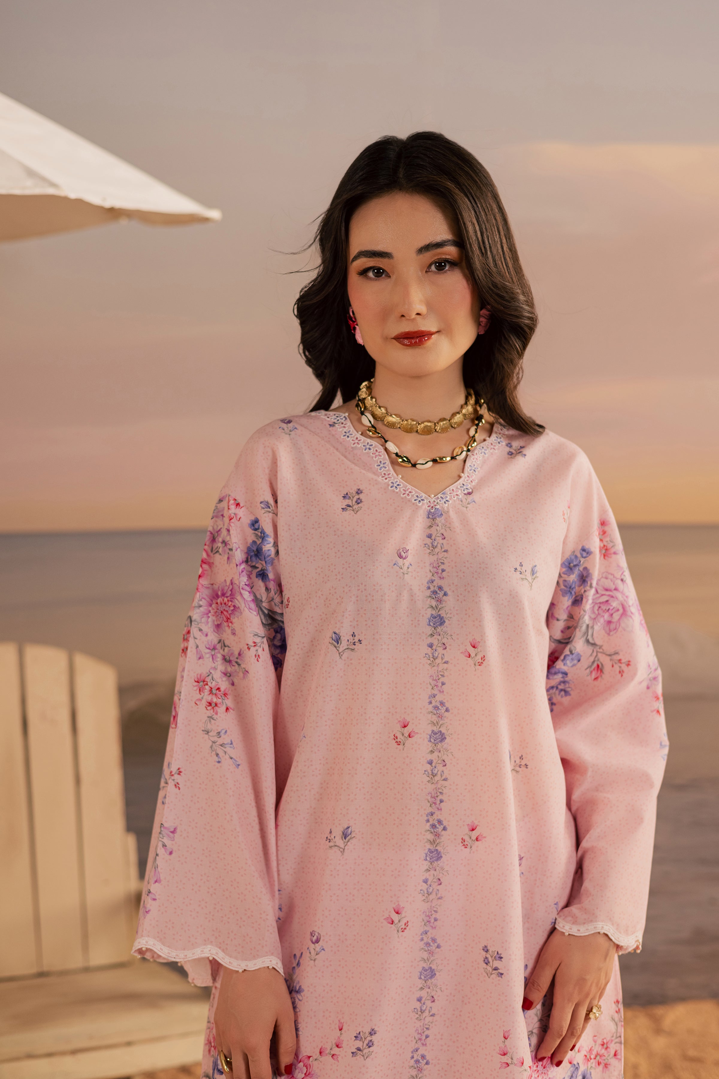 Misty Lavender 2Pc - Printed Lawn Dress BATIKSS26 BATIK XS / Pink / Lawn-S / Pink / Lawn-M / Pink / Lawn-L / Pink / Lawn-XL / Pink / Lawn