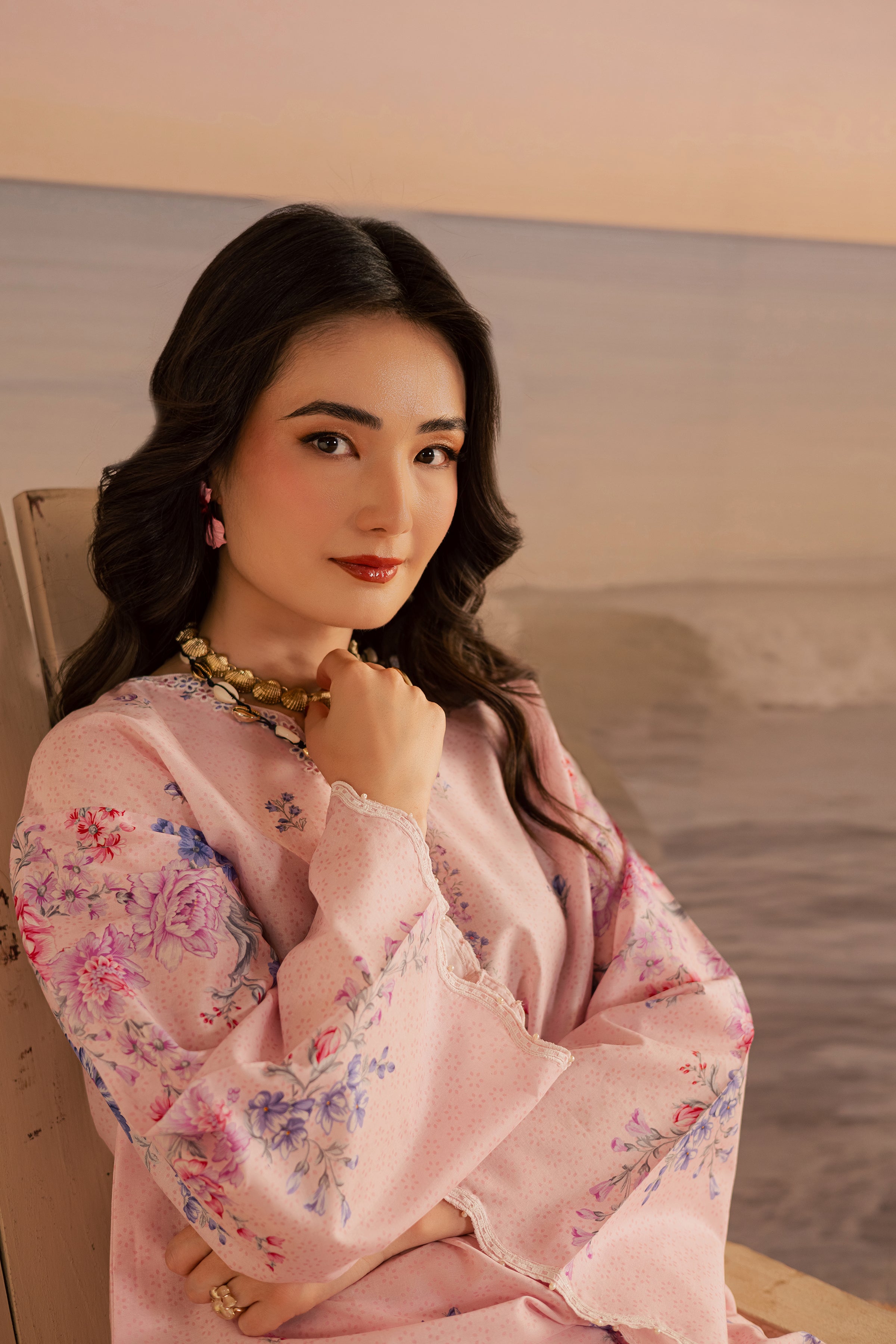 Misty Lavender 2Pc - Printed Lawn Dress BATIKSS26 BATIK XS / Pink / Lawn-S / Pink / Lawn-M / Pink / Lawn-L / Pink / Lawn-XL / Pink / Lawn