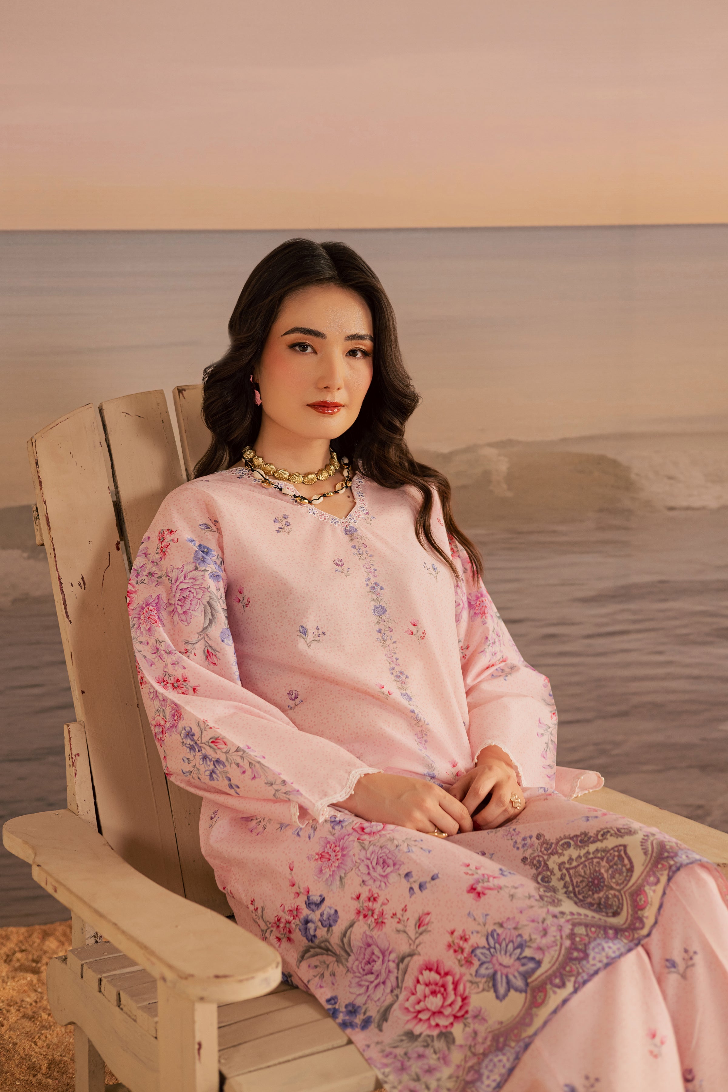 Misty Lavender 2Pc - Printed Lawn Dress BATIKSS26 BATIK XS / Pink / Lawn-S / Pink / Lawn-M / Pink / Lawn-L / Pink / Lawn-XL / Pink / Lawn