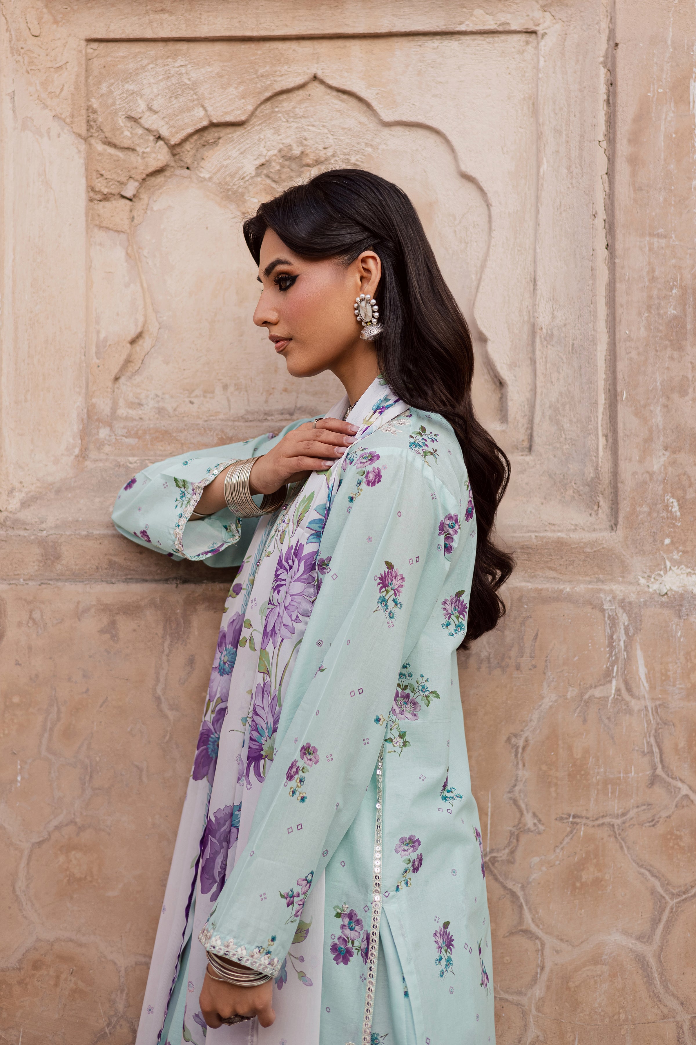 Morticia 3Pc - Festive Eid Prints BATIKEID2026 BATIK XS / Ice Blue / Lawn-S / Ice Blue / Lawn-M / Ice Blue / Lawn-L / Ice Blue / Lawn-XL / Ice Blue / Lawn