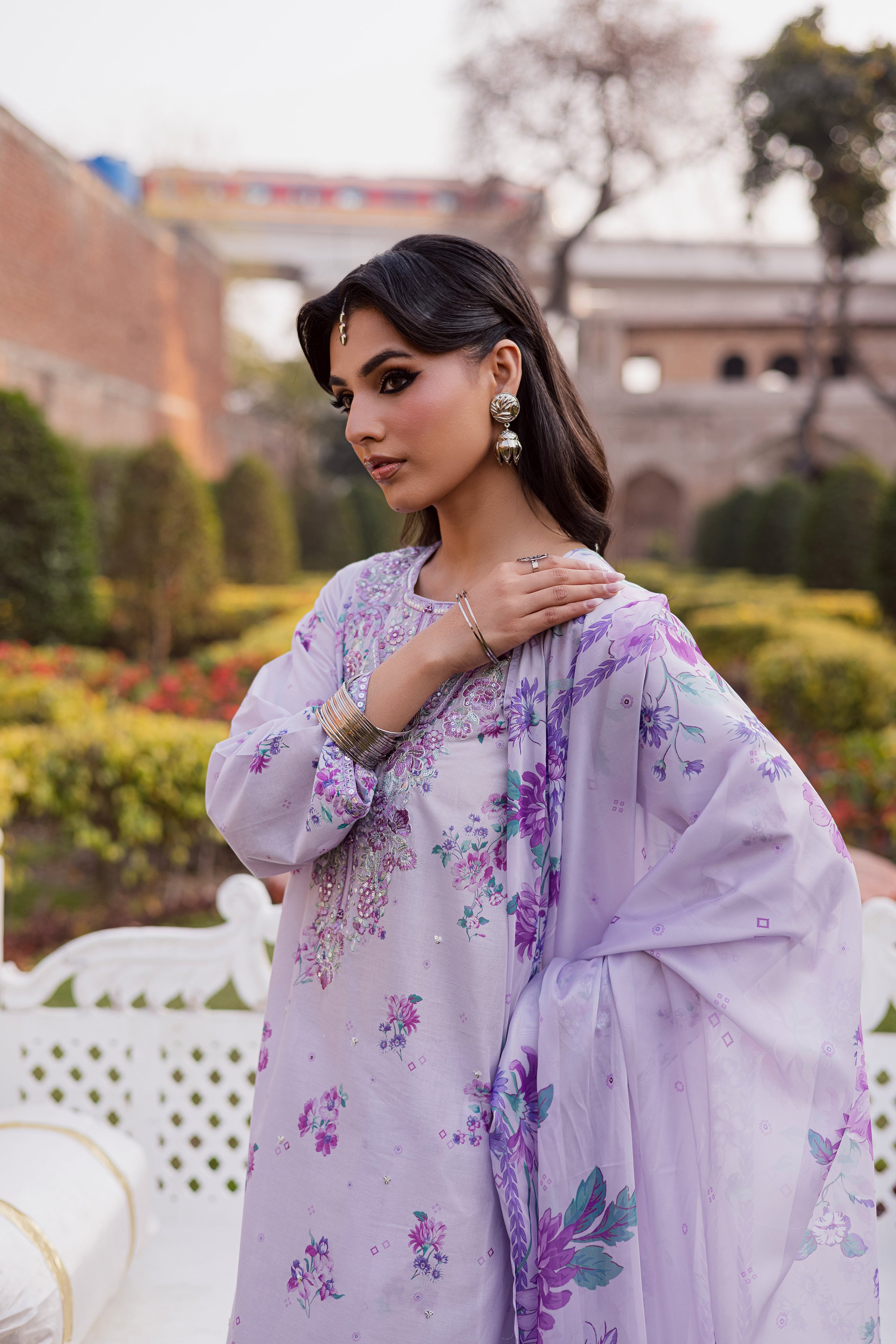 Morticia Lilac 3Pc - Festive Eid Prints BATIKEID2026 BATIK XS / Lilac / Lawn-S / Lilac / Lawn-M / Lilac / Lawn-L / Lilac / Lawn-XL / Lilac / Lawn