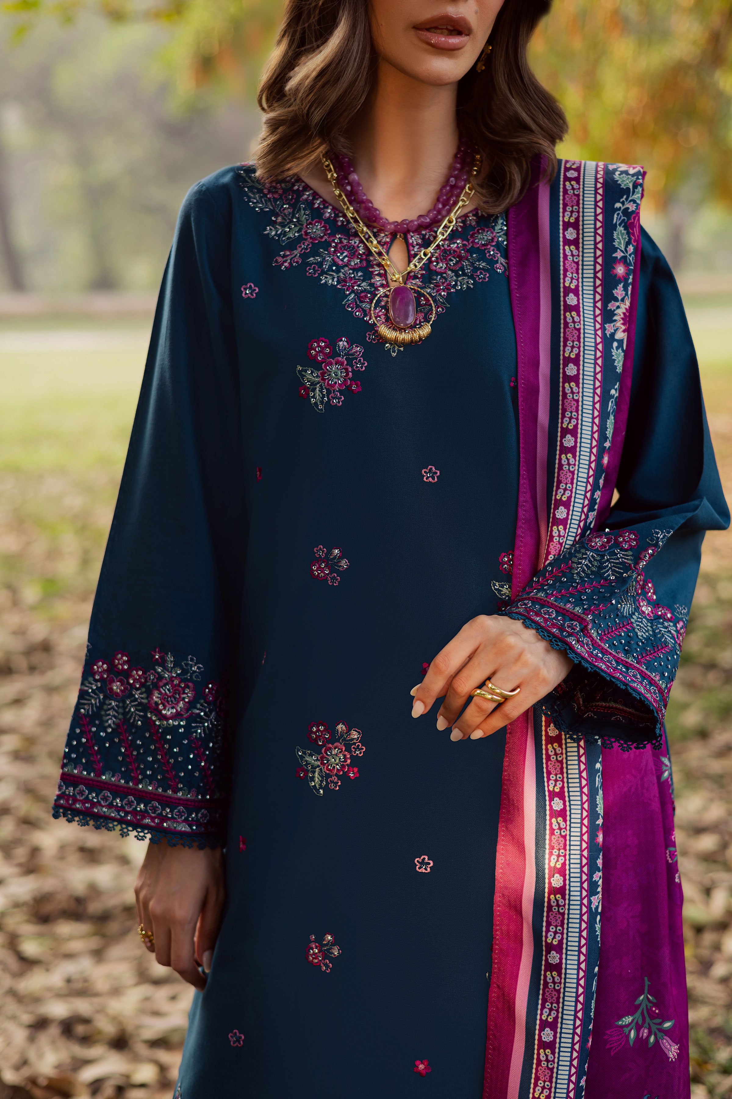 Moscow 3Pc - Embroidered Khaddar Dress BATIK WINTER PRET 2025 BATIK XS / Prussian / Khaddar-S / Prussian / Khaddar-M / Prussian / Khaddar-L / Prussian / Khaddar-XL / Prussian / Khaddar