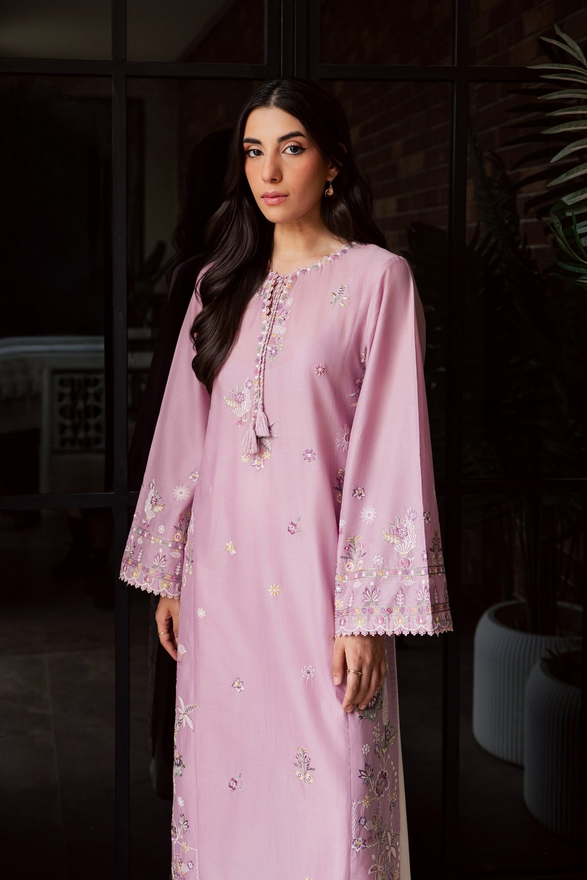 Muted Magic 2Pc - Embroidered Lawn Dress EverydayEdit26 BATIK XS / Valerian / Pima Lawn
