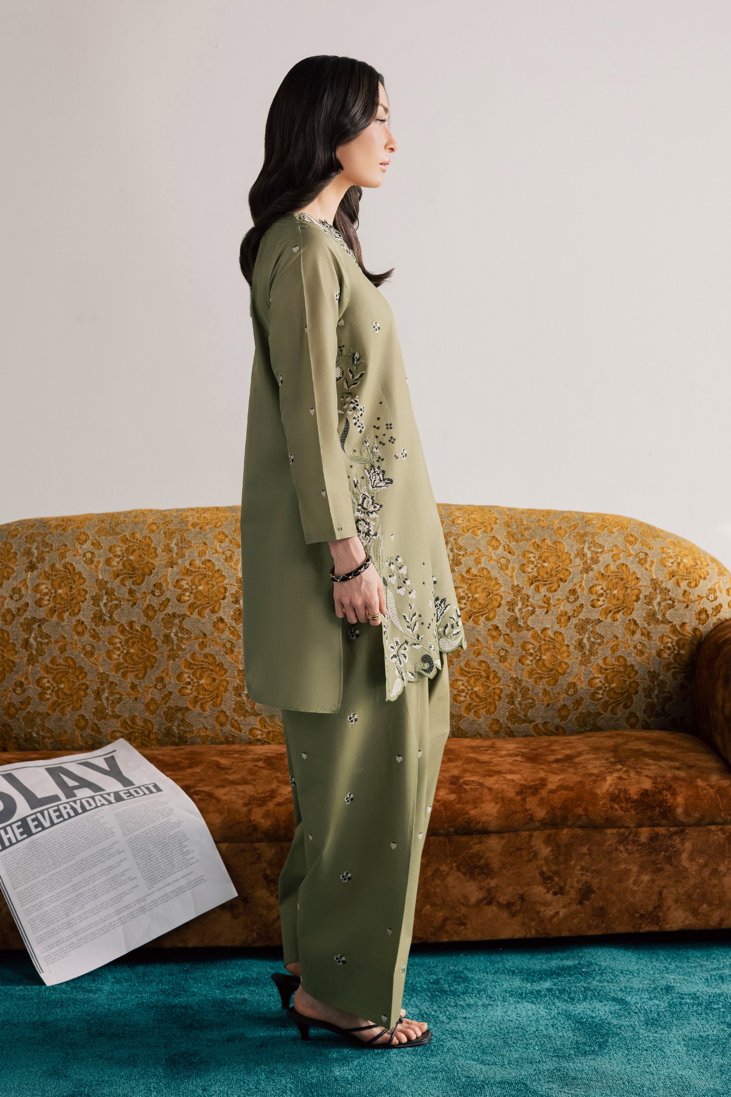 Nazni 2Pc - Embroidered Lawn Dress EverydayEdit26 BATIK XS / Moss / Pima Lawn-S / Moss / Pima Lawn-M / Moss / Pima Lawn-L / Moss / Pima Lawn-XL / Moss / Pima Lawn