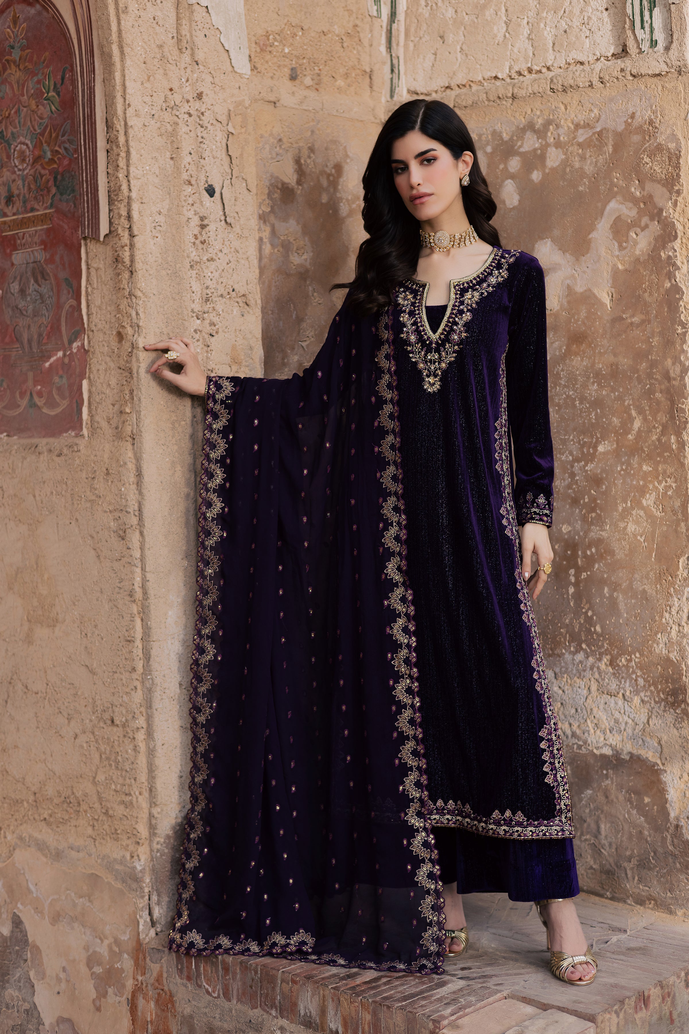 Nera 3Pc - Velvet Formal Dress BATIKstudio BATIK S / Dark Purple / Velvet-M / Dark Purple / Velvet-L / Dark Purple / Velvet