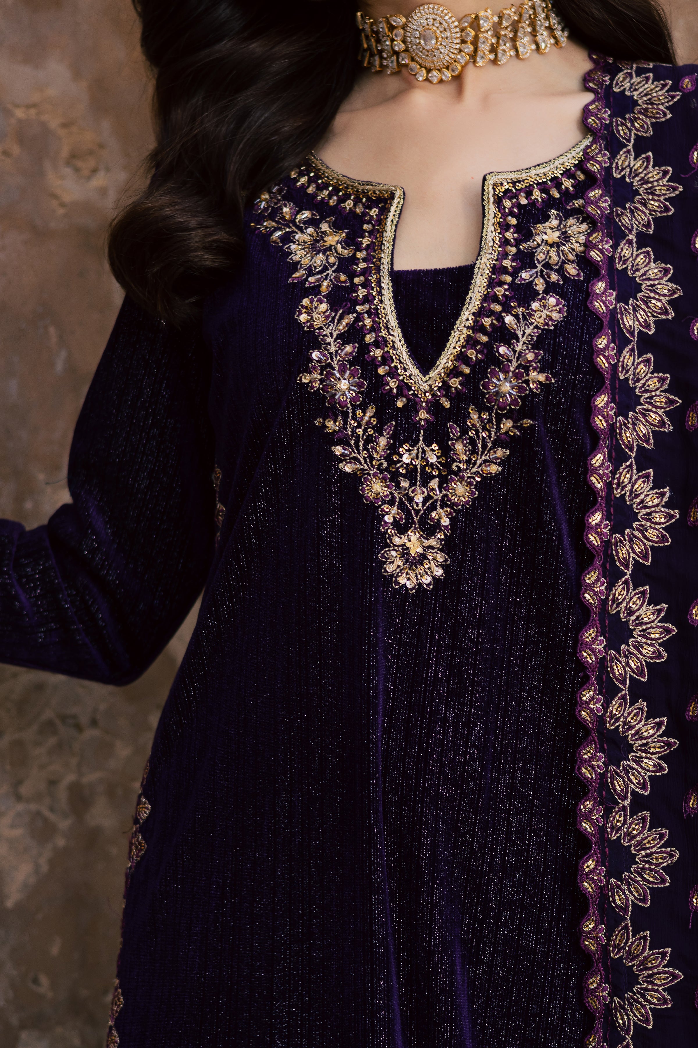 Nera 3Pc - Velvet Formal Dress BATIKstudio BATIK S / Dark Purple / Velvet-M / Dark Purple / Velvet-L / Dark Purple / Velvet
