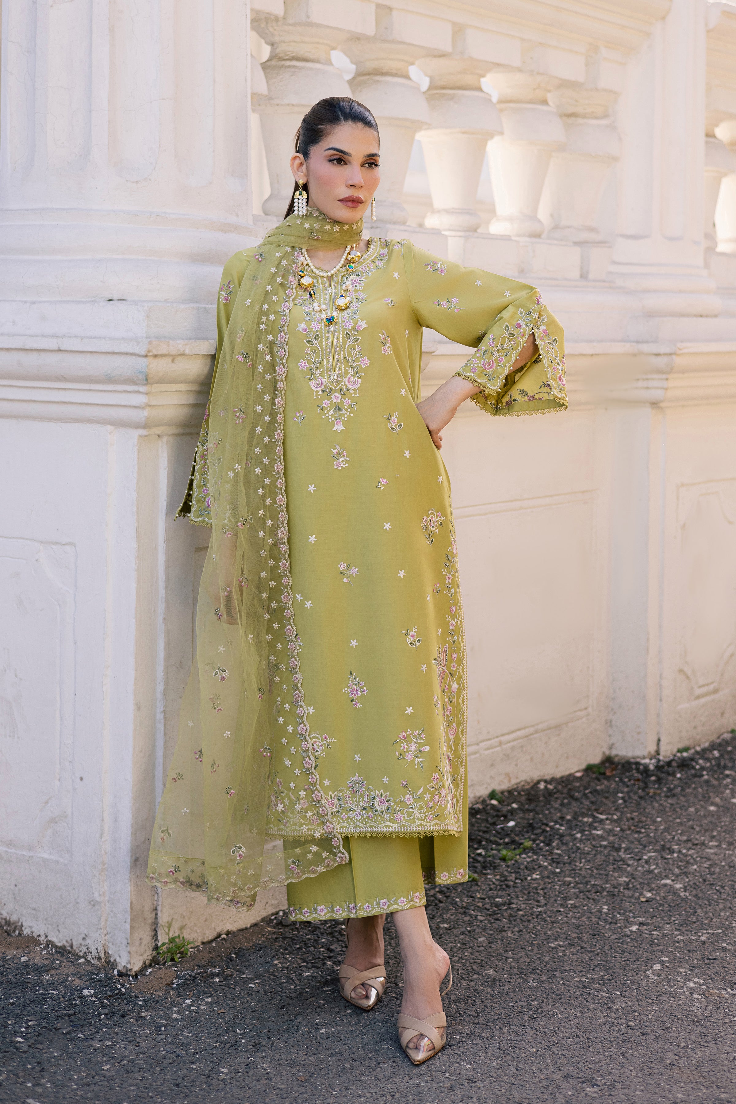 Nirvanah 3Pc - Festive Embroidered Lawn BATIKSS26 BATIK XS / Apple Green / Pima Lawn-S / Apple Green / Pima Lawn-M / Apple Green / Pima Lawn-L / Apple Green / Pima Lawn-XL / Apple Green / Pima Lawn