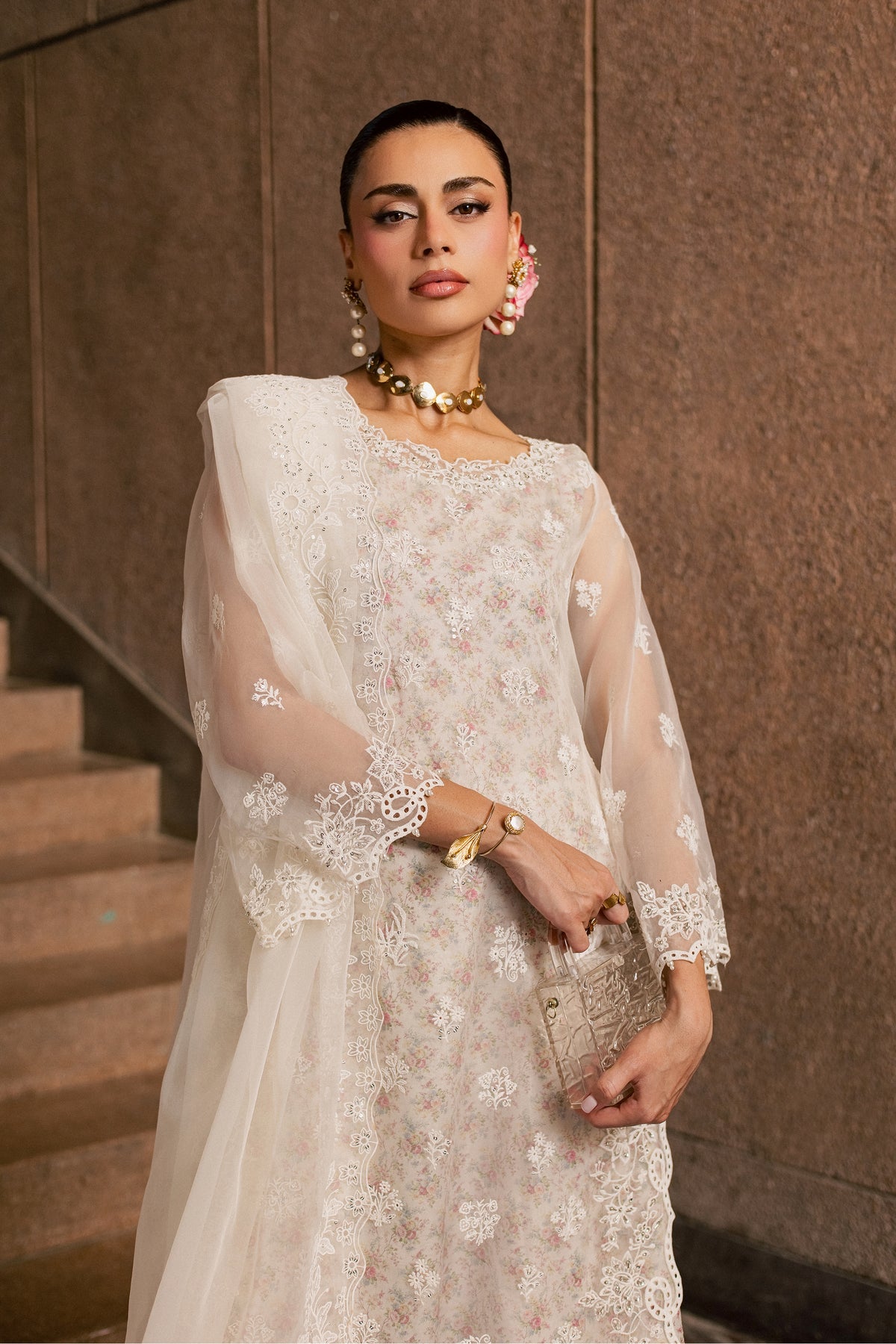 Niyah 3Pc - Festive Luxe Pret BATIKLUXESEP26 BATIK XS / Off White / Organza
