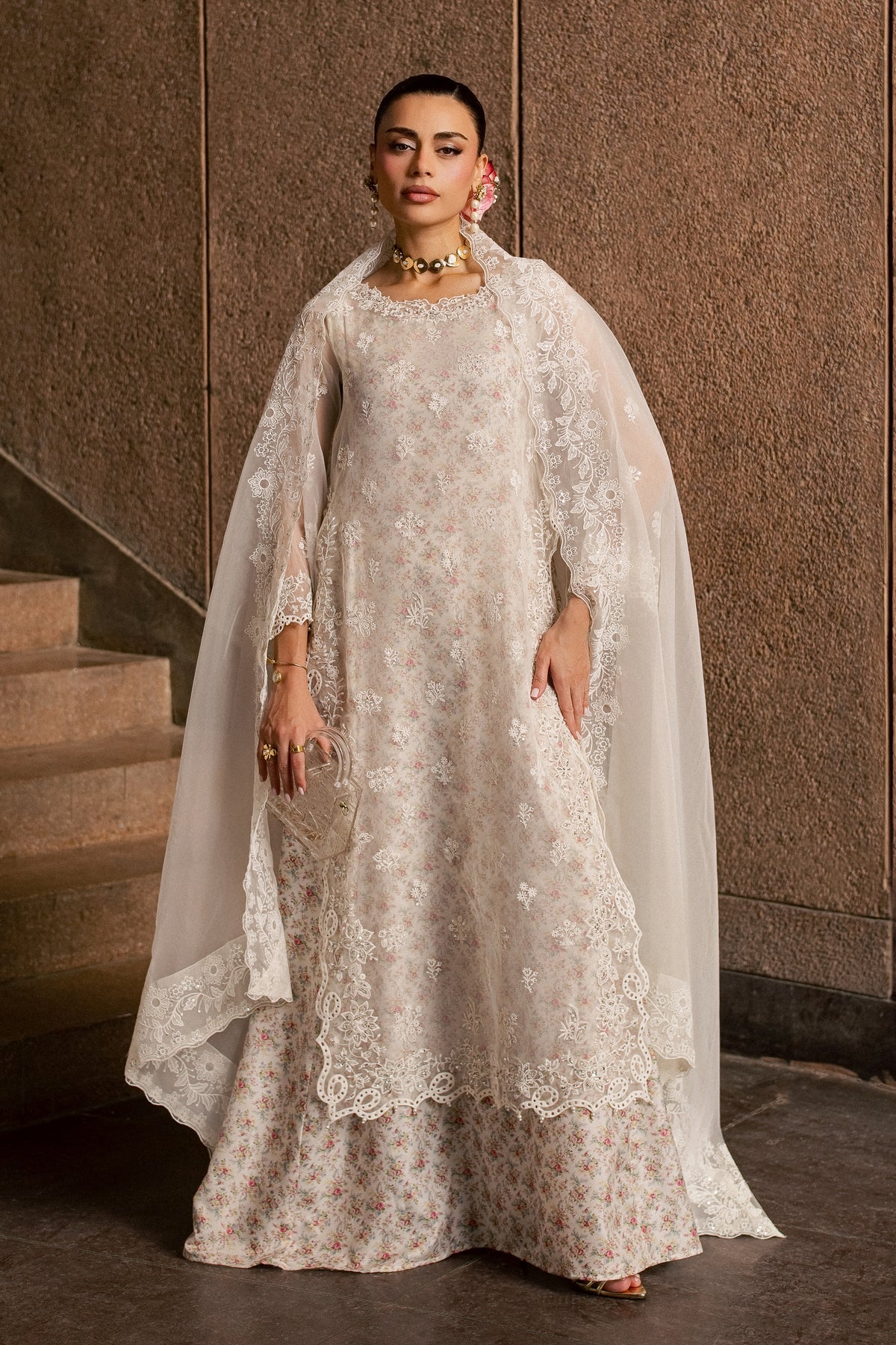 Niyah 3Pc - Festive Luxe Pret BATIKLUXESEP26 BATIK XS / Off White / Organza