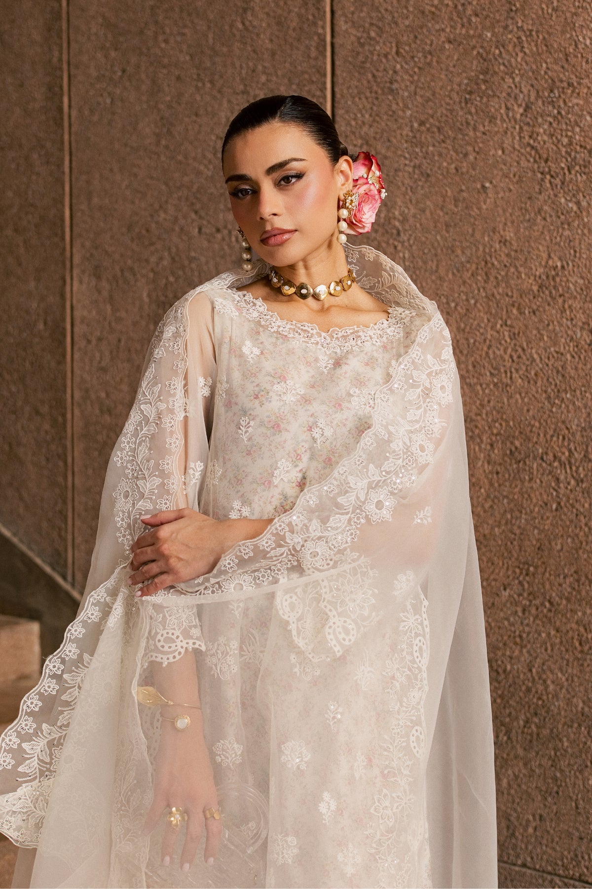 Niyah 3Pc - Festive Luxe Pret BATIKLUXESEP26 BATIK XS / Off White / Organza