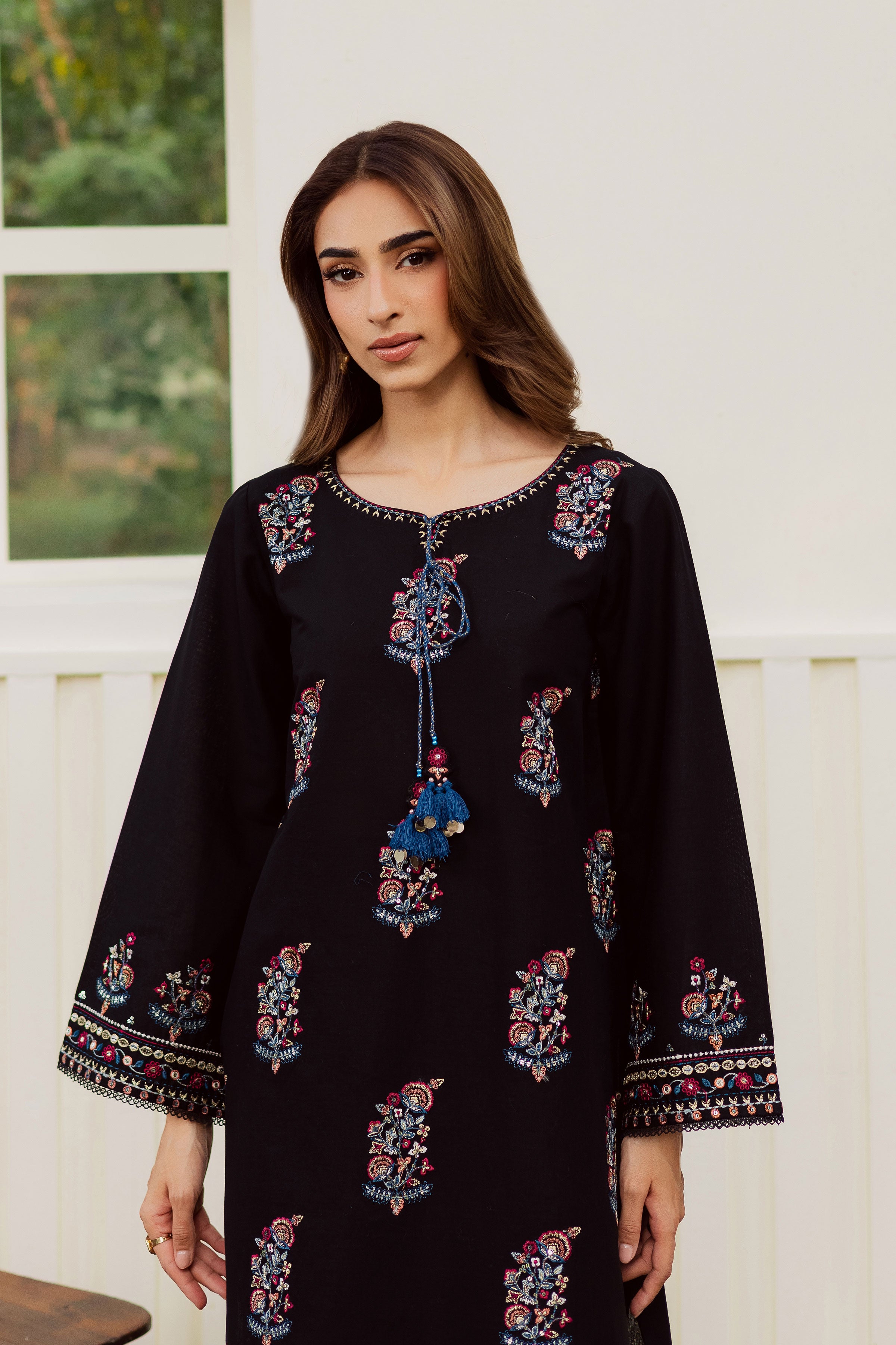 Noir Stitch 2Pc - Embroidered Khaddar Dress BATIK WINTER PRET 2025 BATIK XS / Black / Khaddar-S / Black / Khaddar-M / Black / Khaddar-L / Black / Khaddar-XL / Black / Khaddar