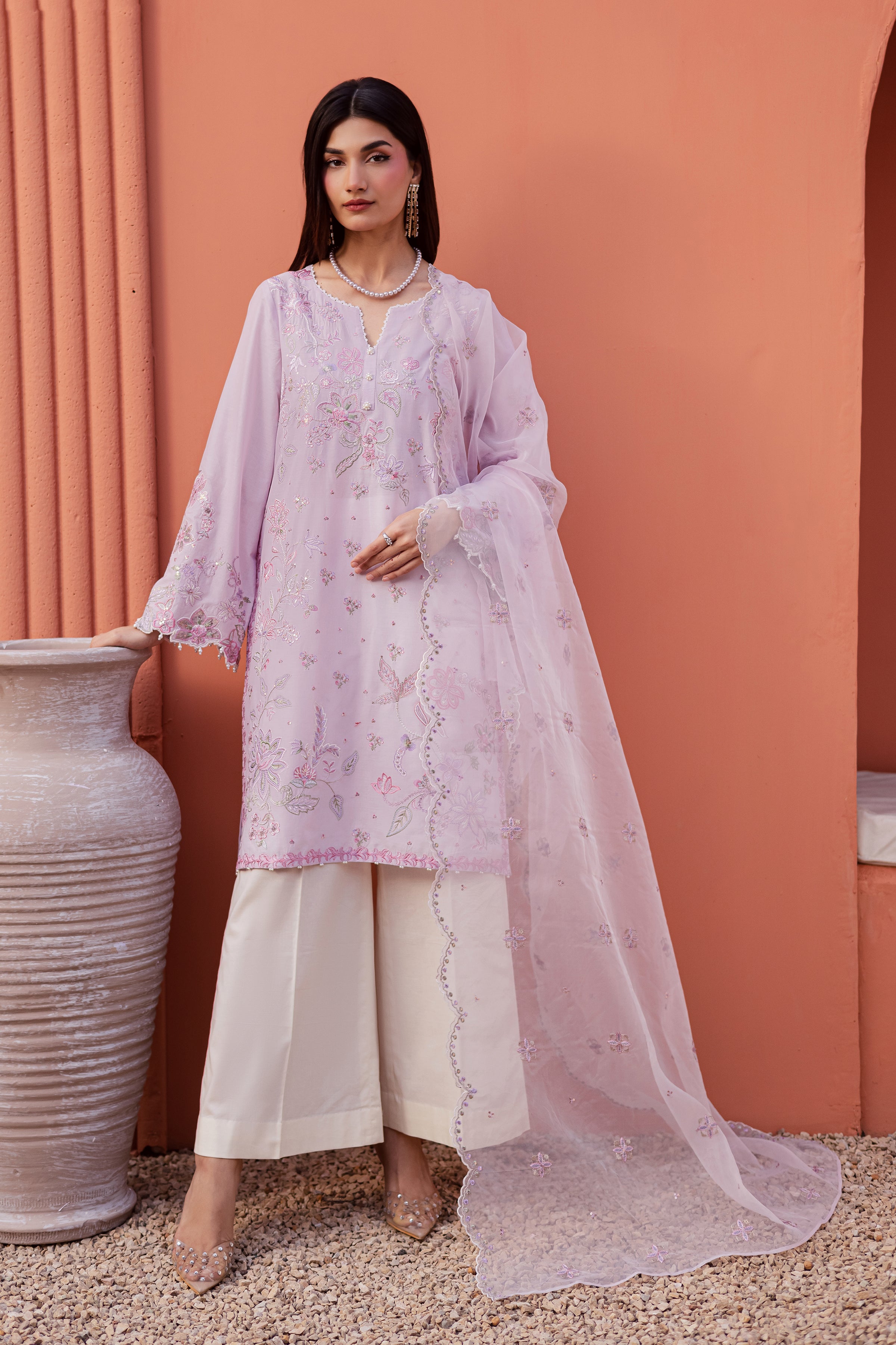 Nysa 3Pc - Festive Embroidered Lawn BATIKEID2026 BATIK XS / Lilac / Pima Lawn-S / Lilac / Pima Lawn-M / Lilac / Pima Lawn-L / Lilac / Pima Lawn-XL / Lilac / Pima Lawn