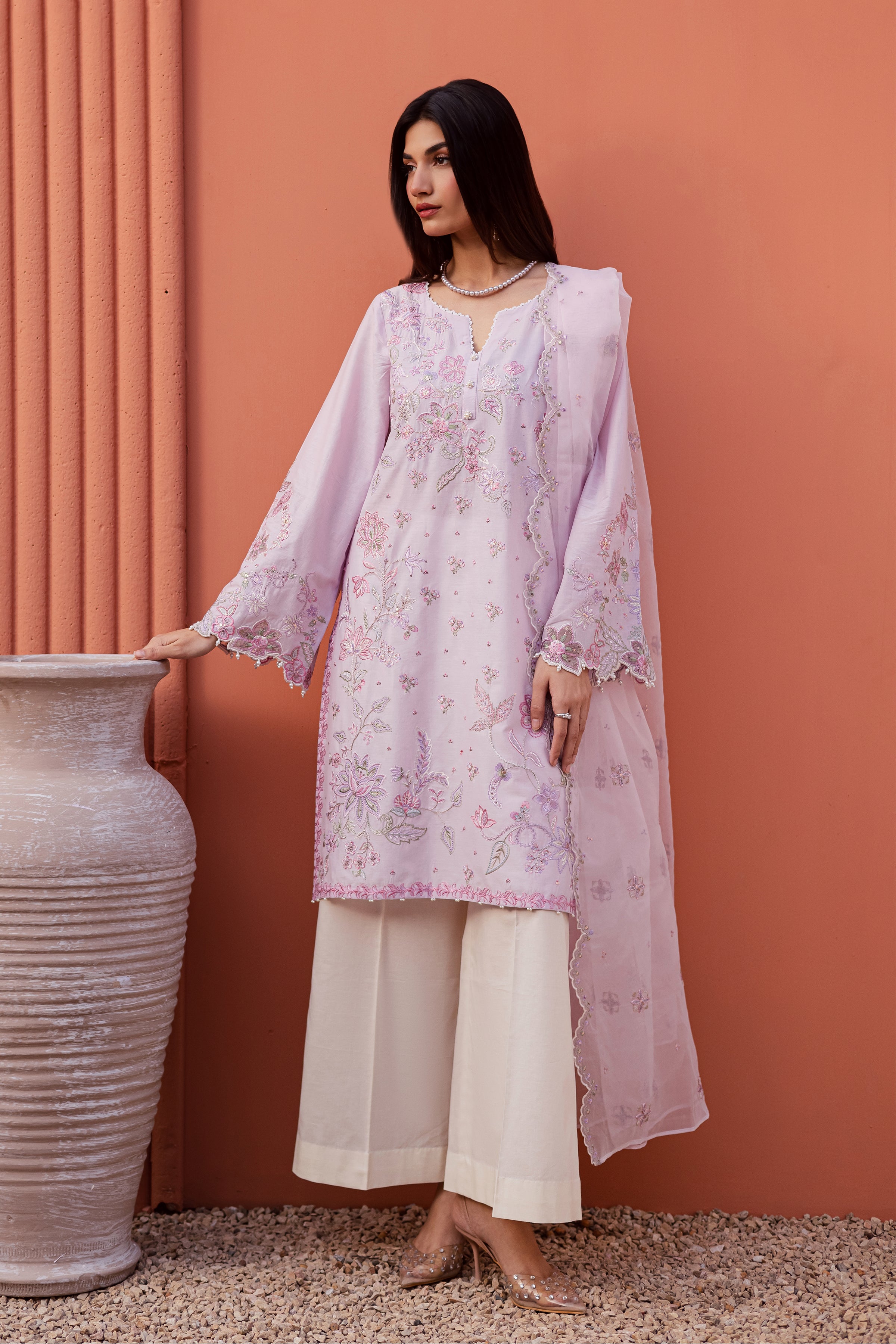 Nysa 3Pc - Festive Embroidered Lawn BATIKEID2026 BATIK XS / Lilac / Pima Lawn-S / Lilac / Pima Lawn-M / Lilac / Pima Lawn-L / Lilac / Pima Lawn-XL / Lilac / Pima Lawn