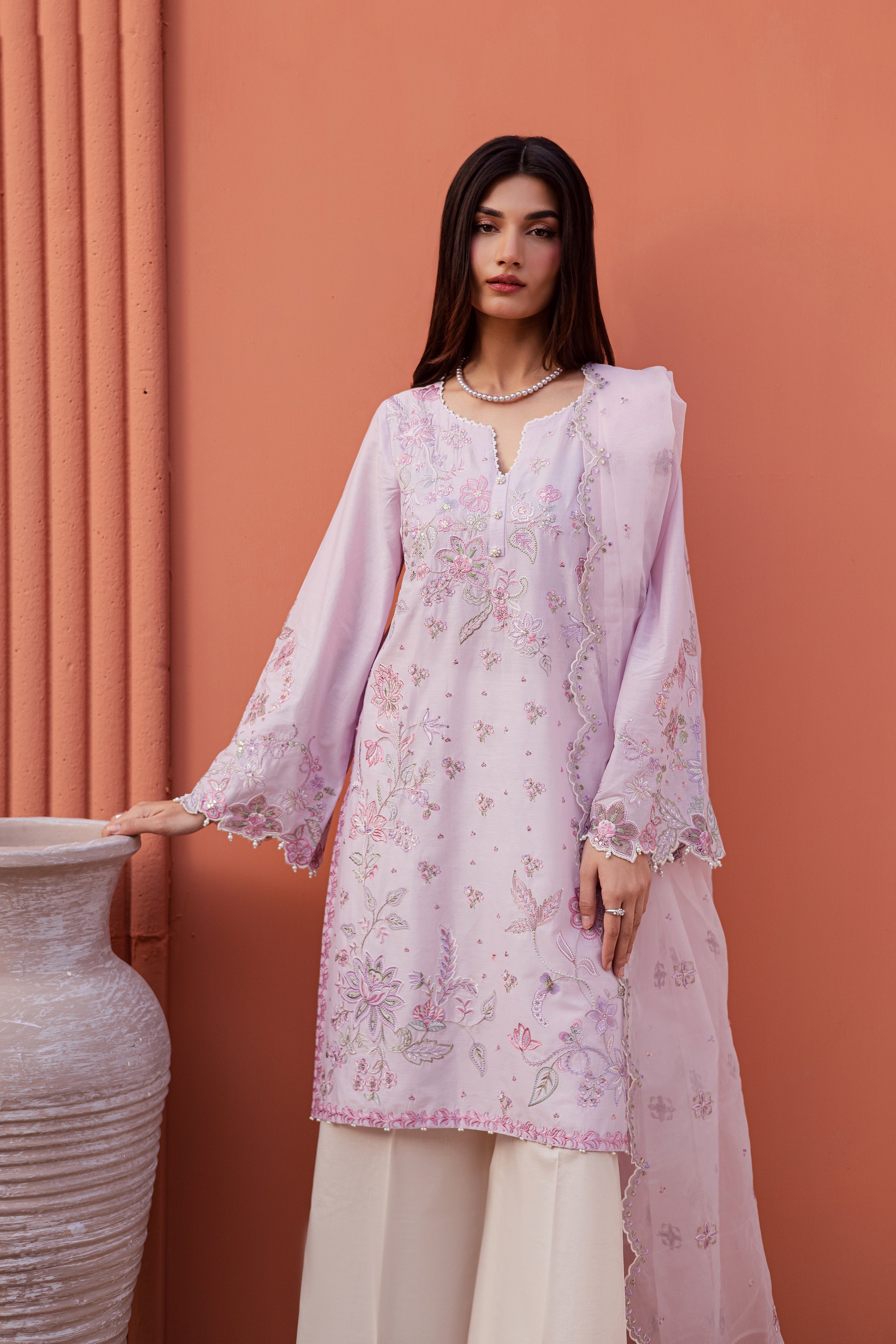 Nysa 3Pc - Festive Embroidered Lawn BATIKEID2026 BATIK XS / Lilac / Pima Lawn-S / Lilac / Pima Lawn-M / Lilac / Pima Lawn-L / Lilac / Pima Lawn-XL / Lilac / Pima Lawn