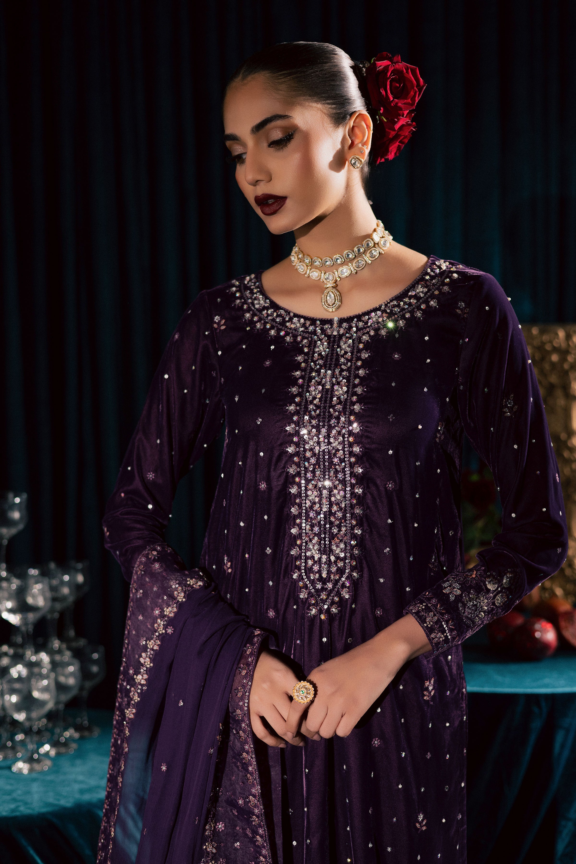 Odin 3Pc - Velvet Formal Dress BATIKSTUDIO2025 BATIK S / Violet / Velvet-M / Violet / Velvet-L / Violet / Velvet