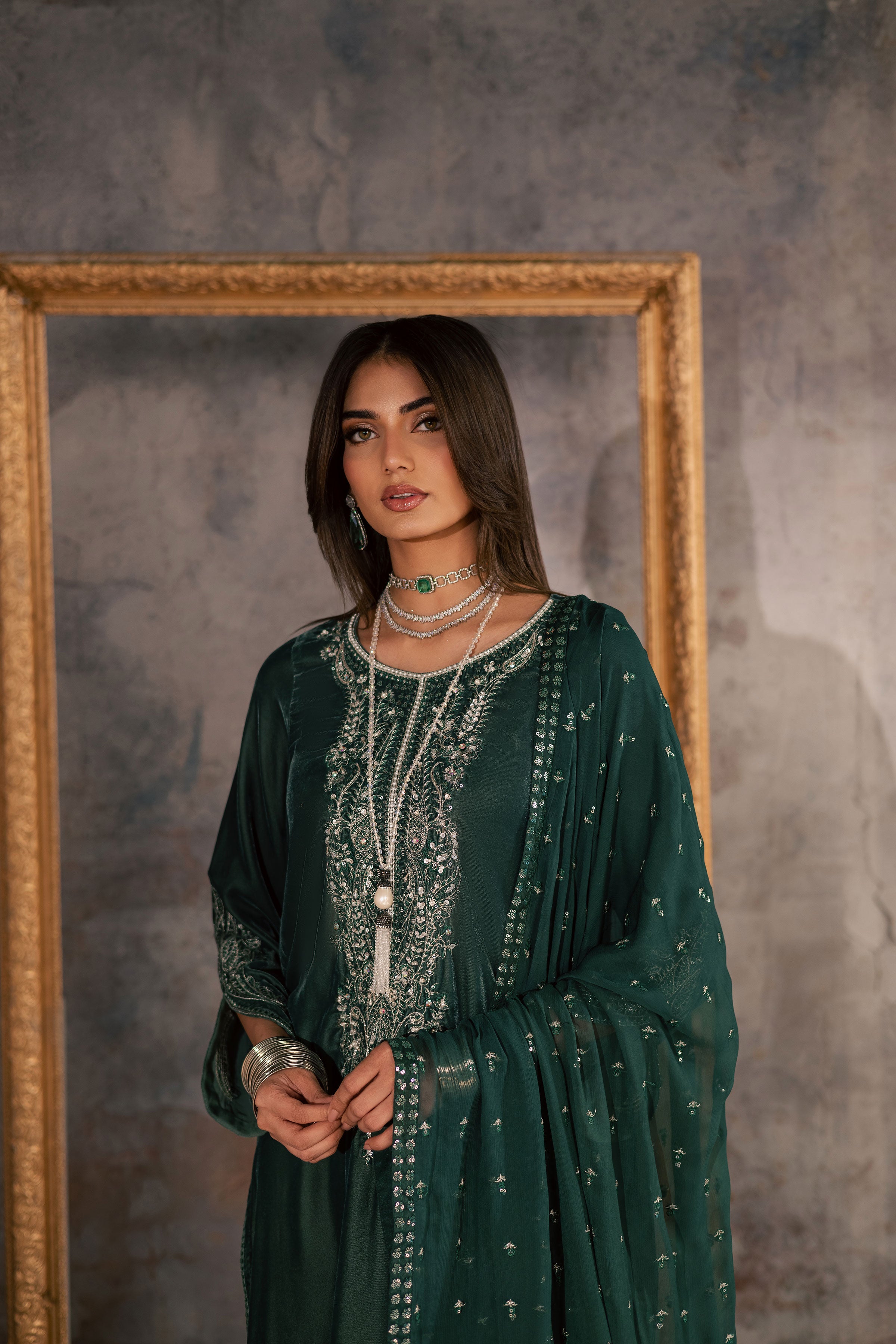 Opal 3Pc - Velvet Formal Dress BATIKstudio BATIK S / Steel Teal / Velvet-M / Steel Teal / Velvet-L / Steel Teal / Velvet