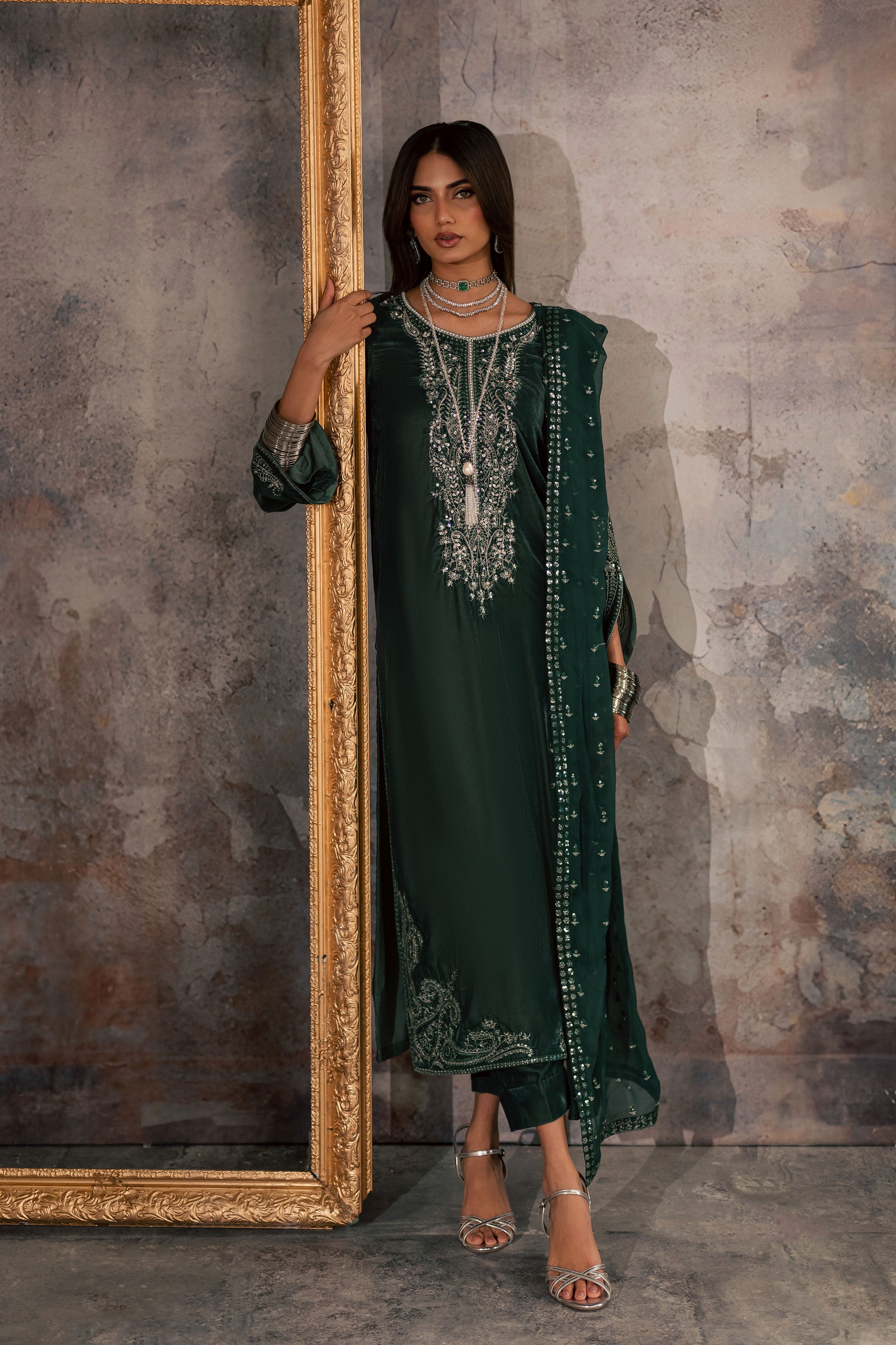 Opal 3Pc - Velvet Formal Dress BATIKstudio BATIK S / Steel Teal / Velvet-M / Steel Teal / Velvet-L / Steel Teal / Velvet