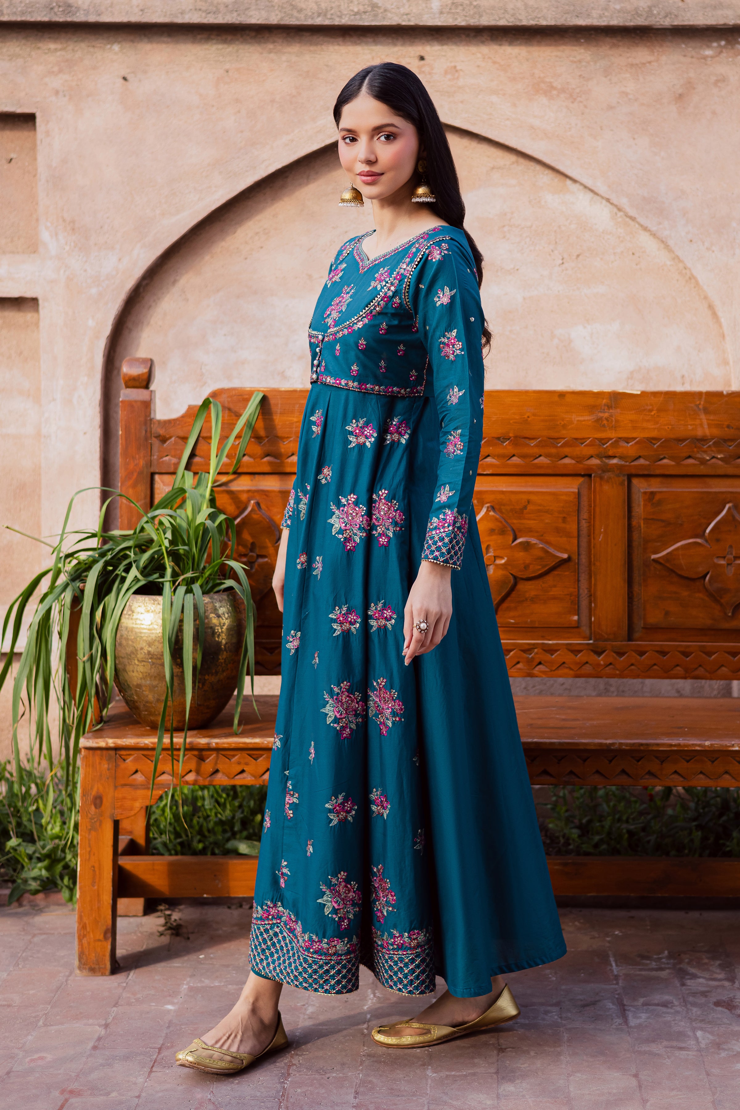 Orla 2Pc - Festive Embroidered Lawn BATIKEID2026 BATIK XS / Zinc Blue / Pima Lawn-S / Zinc Blue / Pima Lawn-M / Zinc Blue / Pima Lawn-L / Zinc Blue / Pima Lawn-XL / Zinc Blue / Pima Lawn