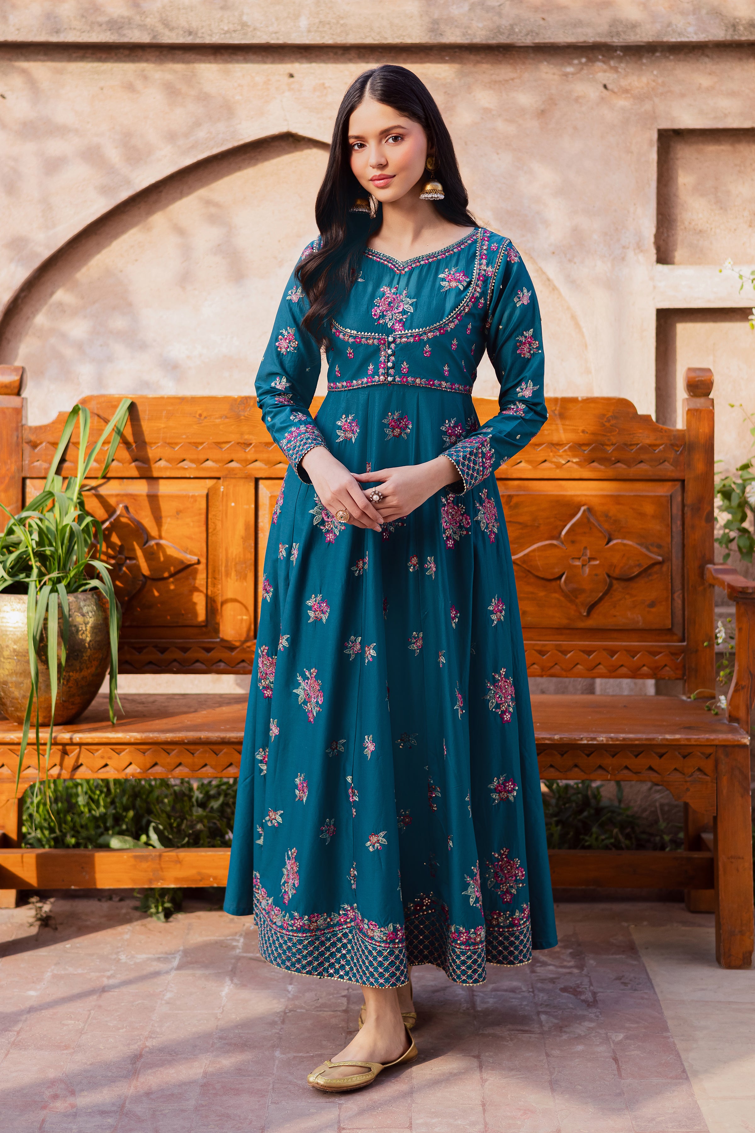 Orla 2Pc - Festive Embroidered Lawn BATIKEID2026 BATIK XS / Zinc Blue / Pima Lawn-S / Zinc Blue / Pima Lawn-M / Zinc Blue / Pima Lawn-L / Zinc Blue / Pima Lawn-XL / Zinc Blue / Pima Lawn
