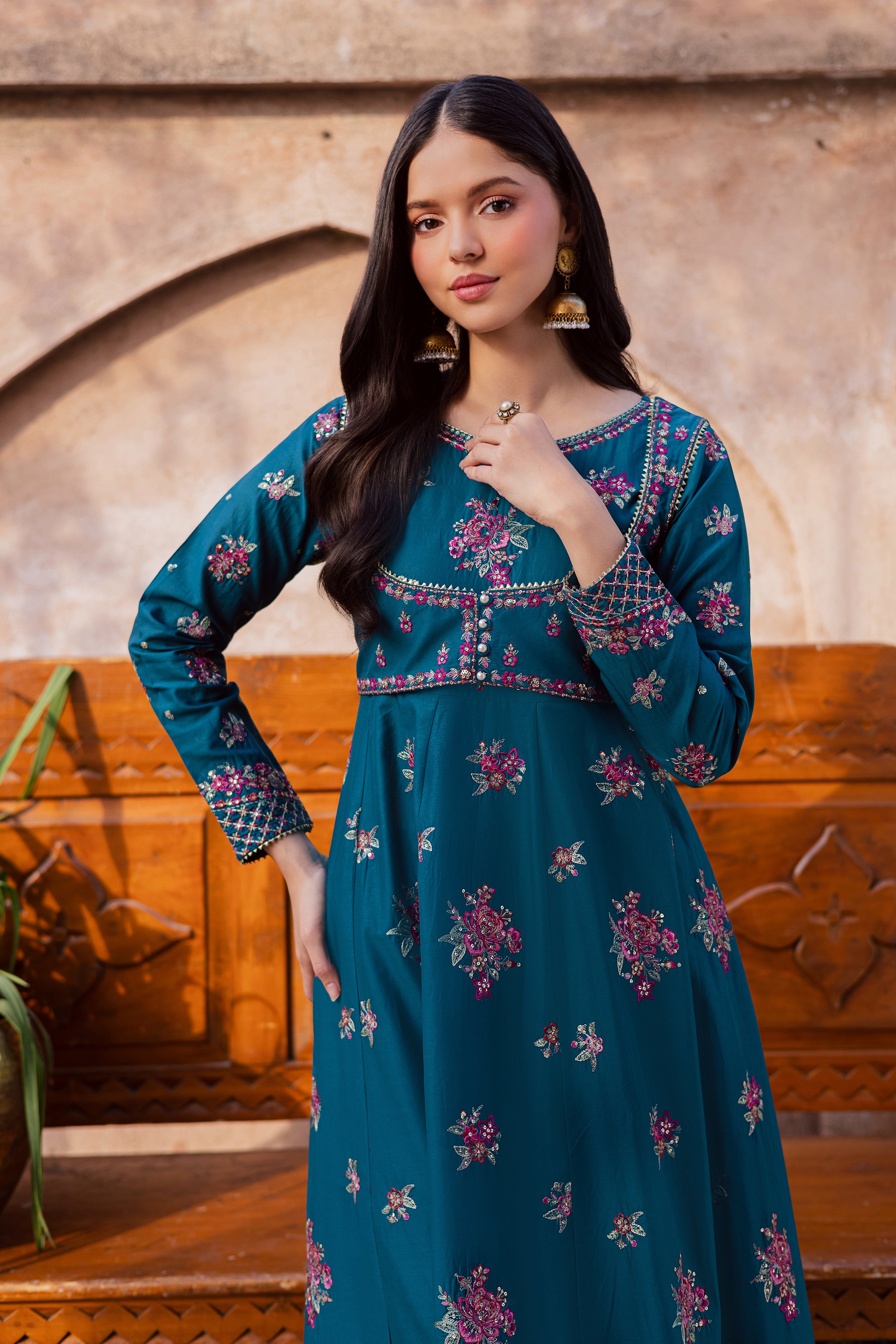 Orla 2Pc - Festive Embroidered Lawn BATIKEID2026 BATIK XS / Zinc Blue / Pima Lawn-S / Zinc Blue / Pima Lawn-M / Zinc Blue / Pima Lawn-L / Zinc Blue / Pima Lawn-XL / Zinc Blue / Pima Lawn