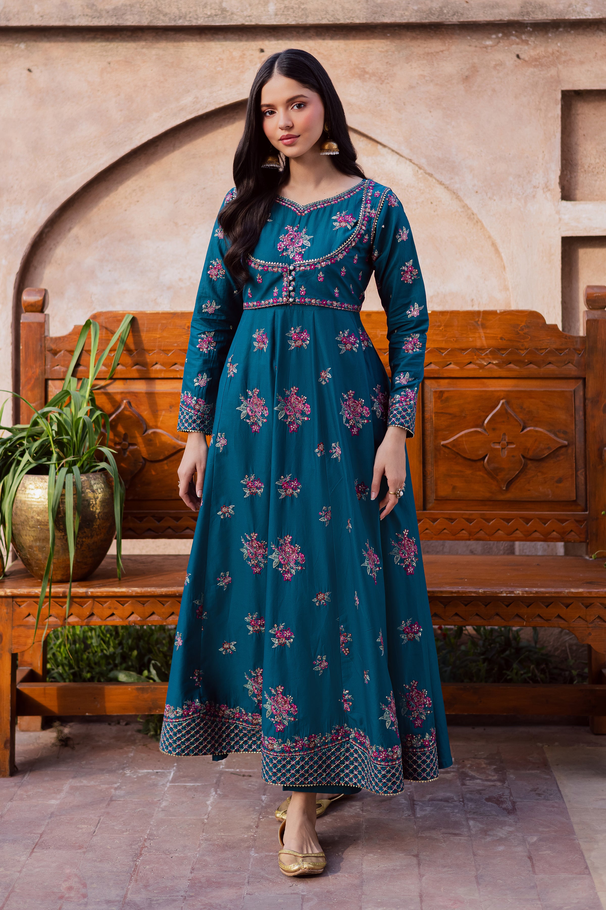 Orla 2Pc - Festive Embroidered Lawn BATIKEID2026 BATIK XS / Zinc Blue / Pima Lawn-S / Zinc Blue / Pima Lawn-M / Zinc Blue / Pima Lawn-L / Zinc Blue / Pima Lawn-XL / Zinc Blue / Pima Lawn