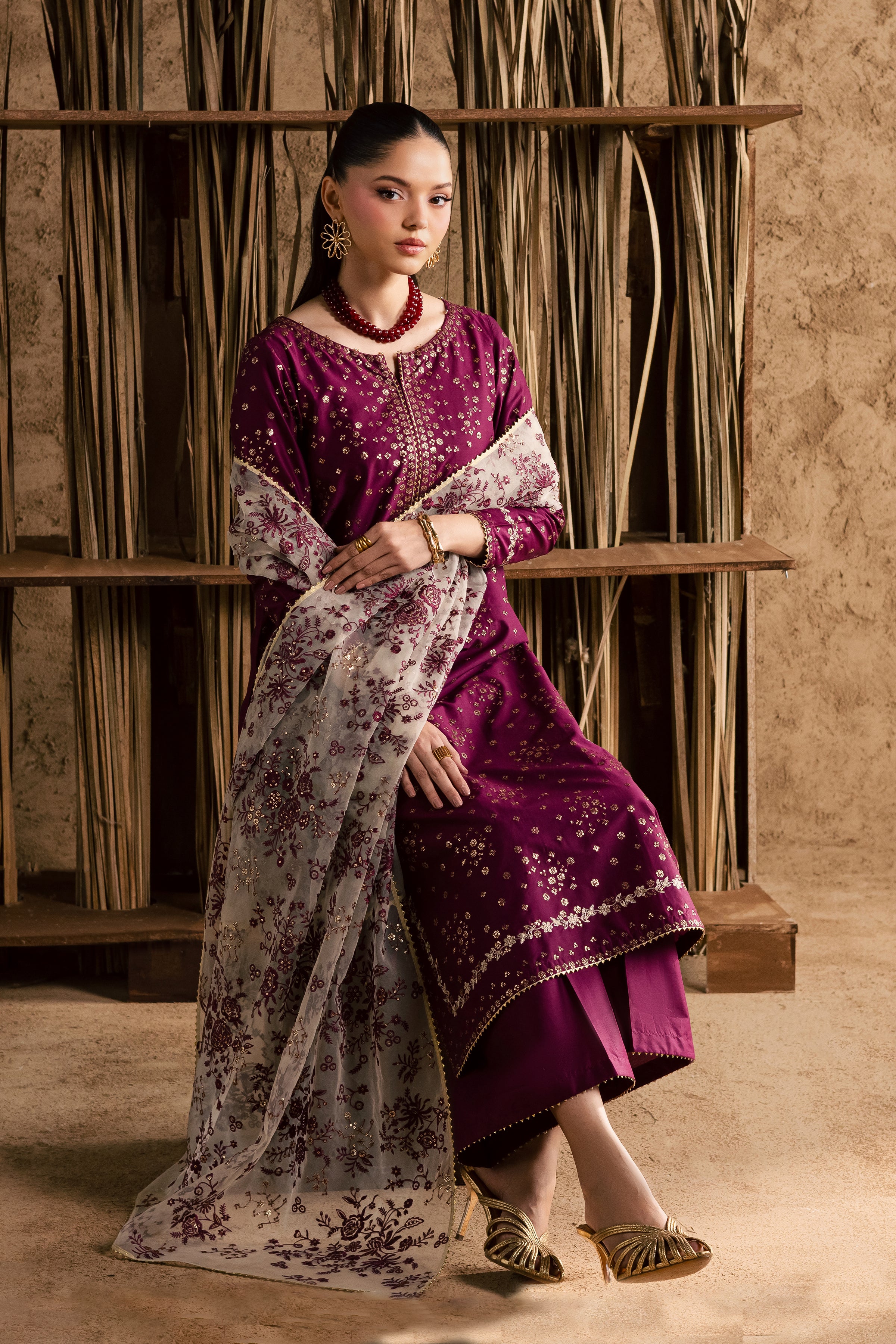 Oslo 3Pc - Festive Eid Pret BATIKEID2026 BATIK XS / Magenta / Giza-S / Magenta / Giza-M / Magenta / Giza-L / Magenta / Giza-XL / Magenta / Giza