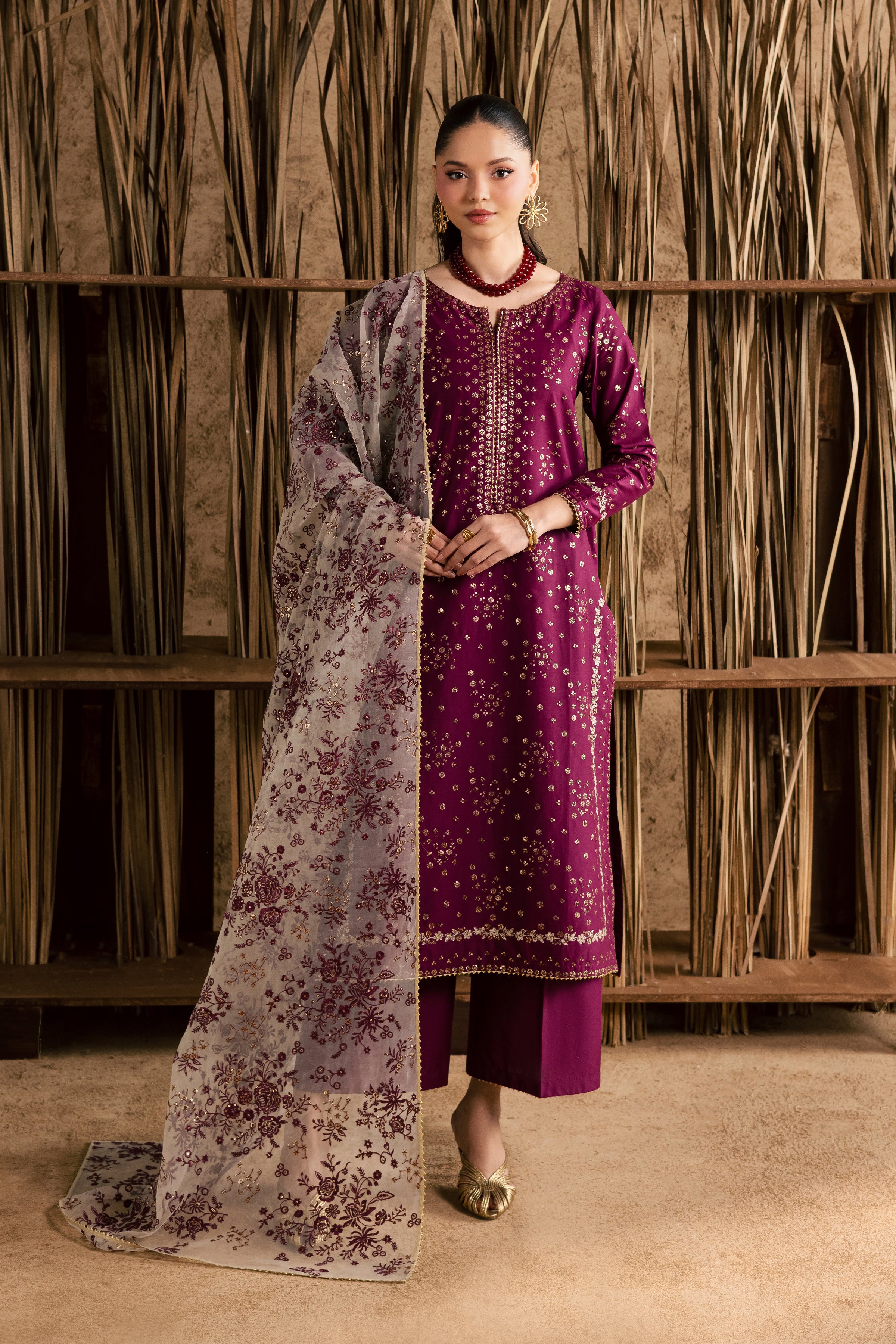 Oslo 3Pc - Festive Eid Pret BATIKEID2026 BATIK XS / Magenta / Giza-S / Magenta / Giza-M / Magenta / Giza-L / Magenta / Giza-XL / Magenta / Giza
