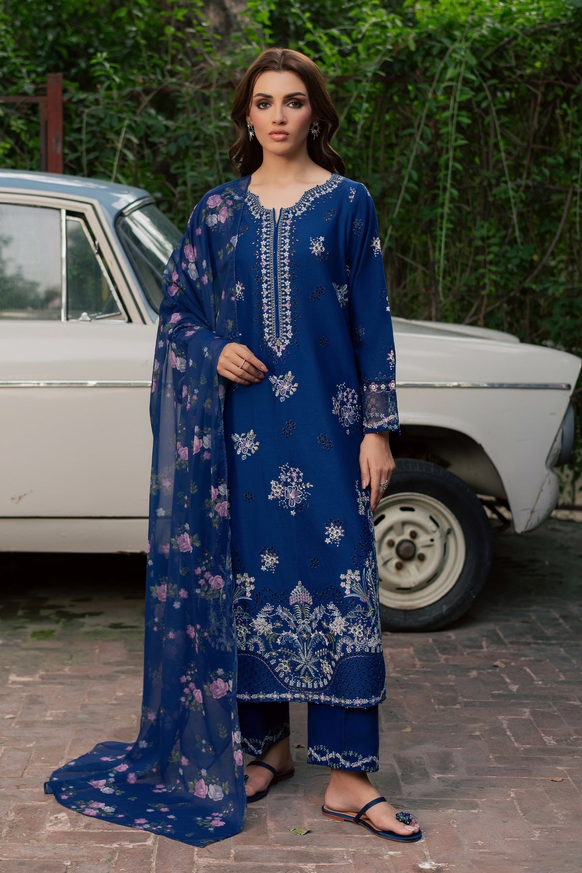 Pasni 3Pc - Embroidered Khaddar Pret PRETKHADDAR2026 BATIK XS / Bellwether Blue / Khaddar