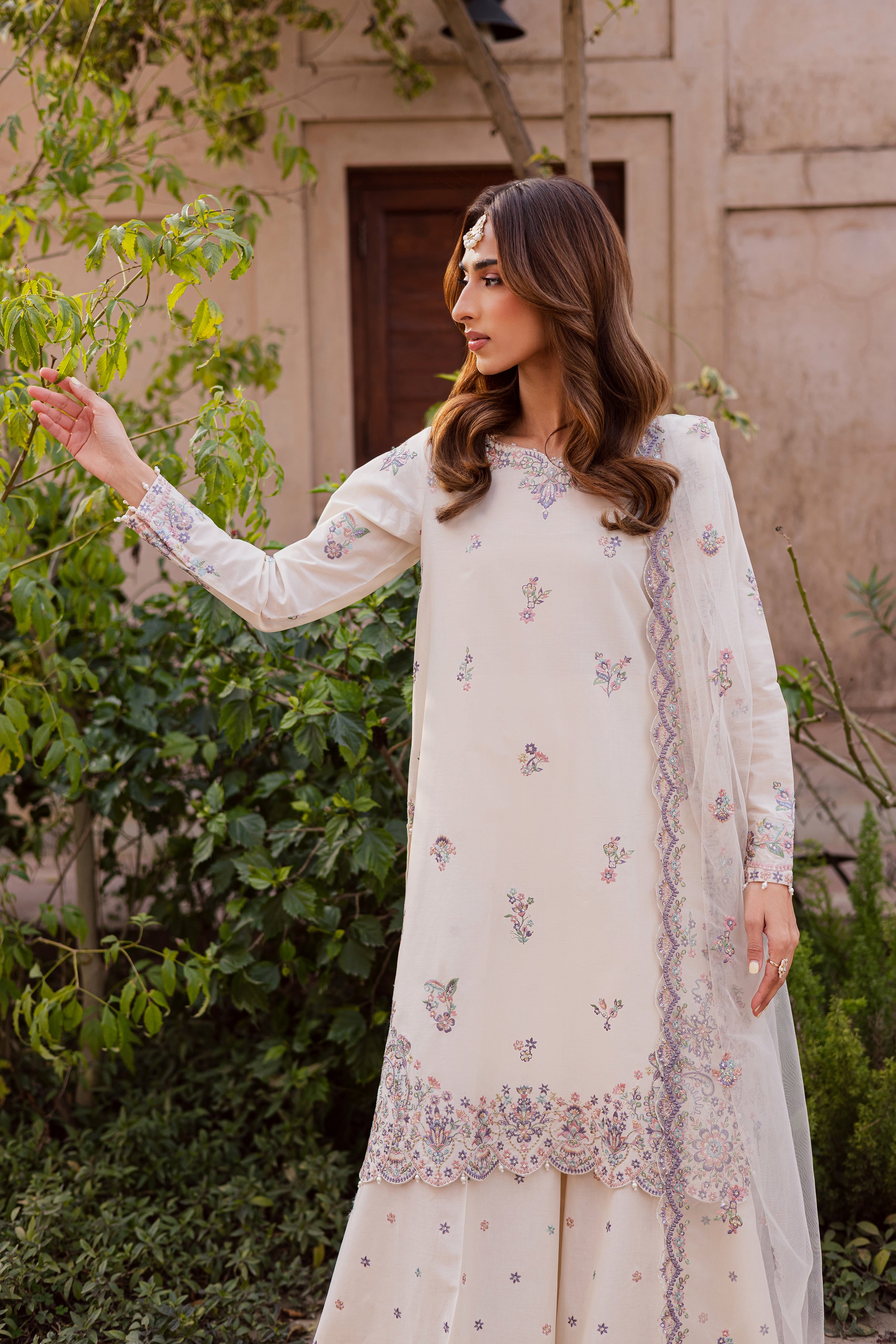 Pearl 3Pc - Festive Embroidered Lawn BATIKEID2026 BATIK XS / Off White / Pima Lawn-S / Off White / Pima Lawn-M / Off White / Pima Lawn-L / Off White / Pima Lawn-XL / Off White / Pima Lawn