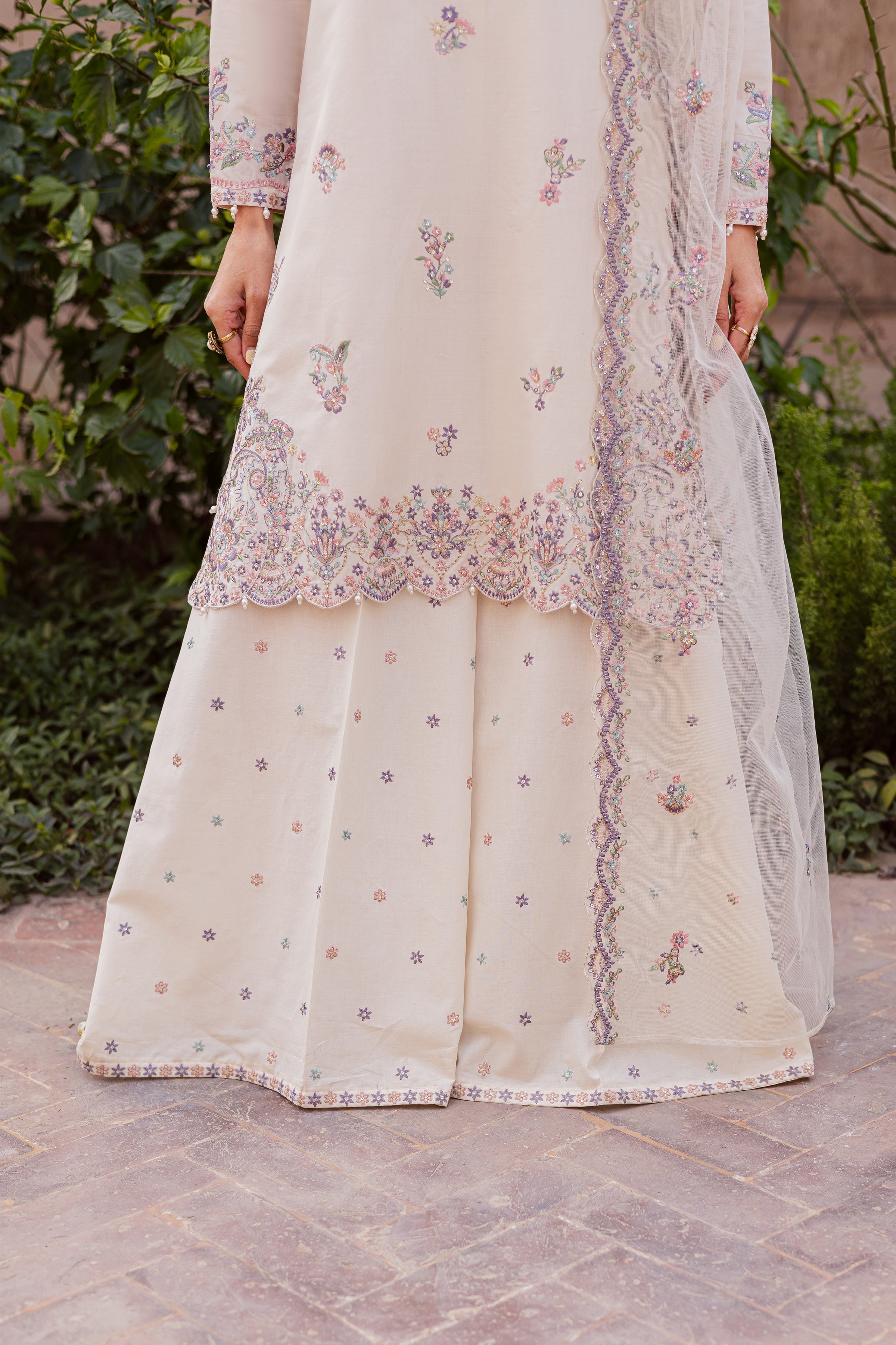 Pearl 3Pc - Festive Embroidered Lawn BATIKEID2026 BATIK XS / Off White / Pima Lawn-S / Off White / Pima Lawn-M / Off White / Pima Lawn-L / Off White / Pima Lawn-XL / Off White / Pima Lawn
