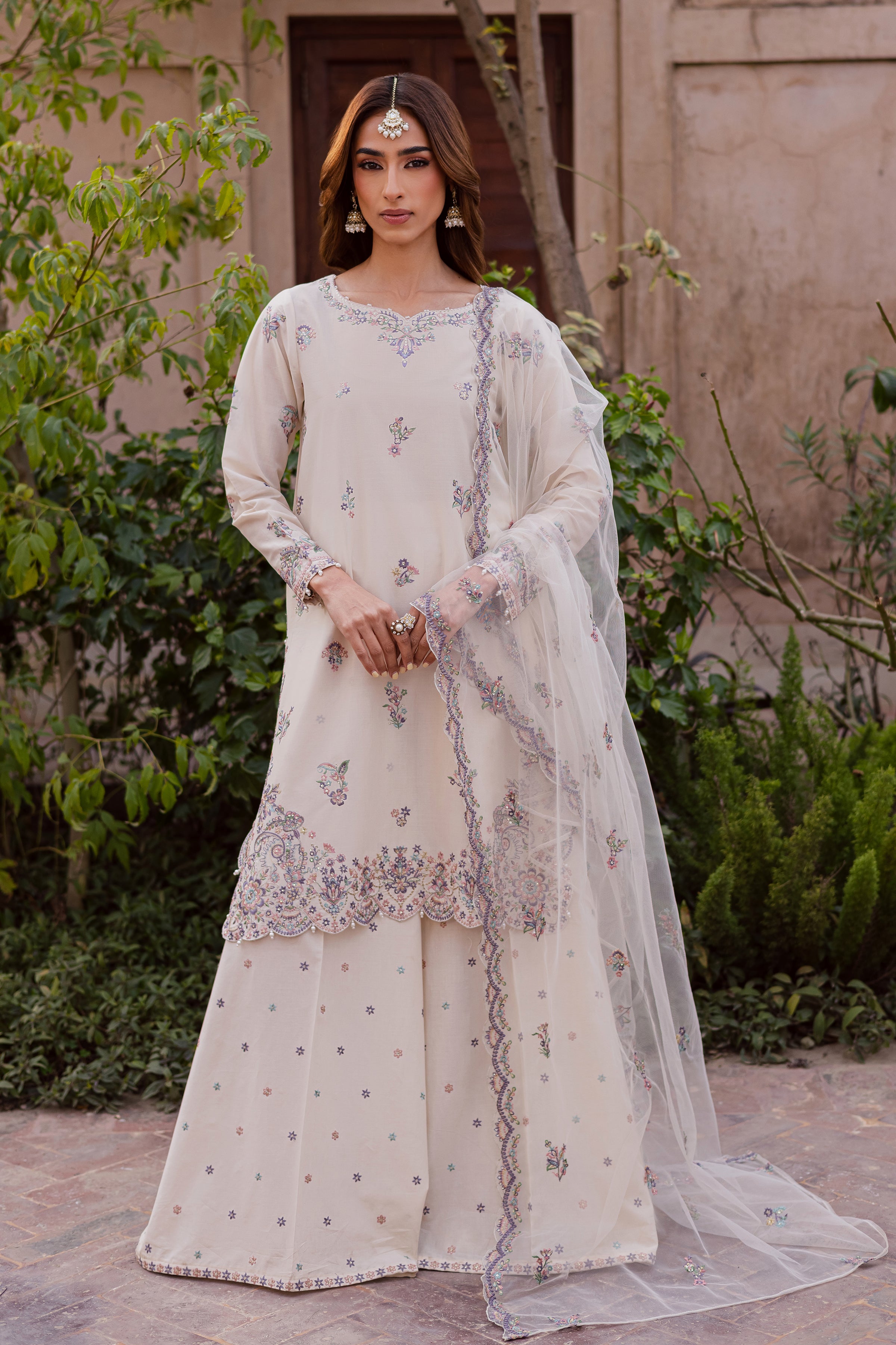 Pearl 3Pc - Festive Embroidered Lawn BATIKEID2026 BATIK XS / Off White / Pima Lawn-S / Off White / Pima Lawn-M / Off White / Pima Lawn-L / Off White / Pima Lawn-XL / Off White / Pima Lawn