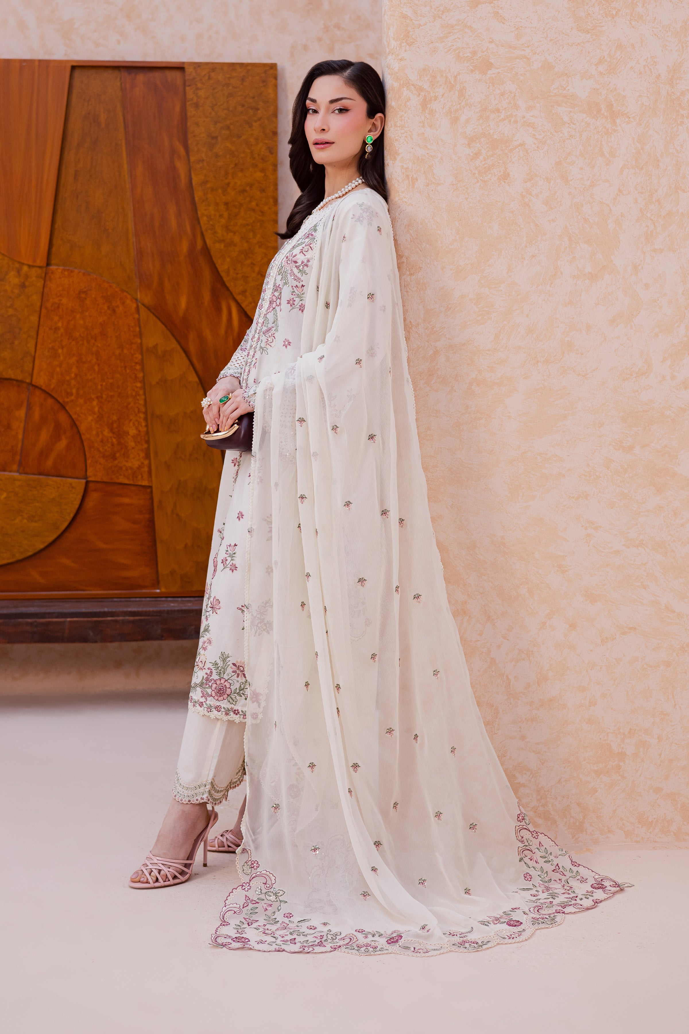 Pearl Dust 3Pc - Festive Embroidered Lawn BATIKEID2026 BATIK XS / Eggnoc White / Pima Lawn-S / Eggnoc White / Pima Lawn-M / Eggnoc White / Pima Lawn-L / Eggnoc White / Pima Lawn-XL / Eggnoc White / Pima Lawn