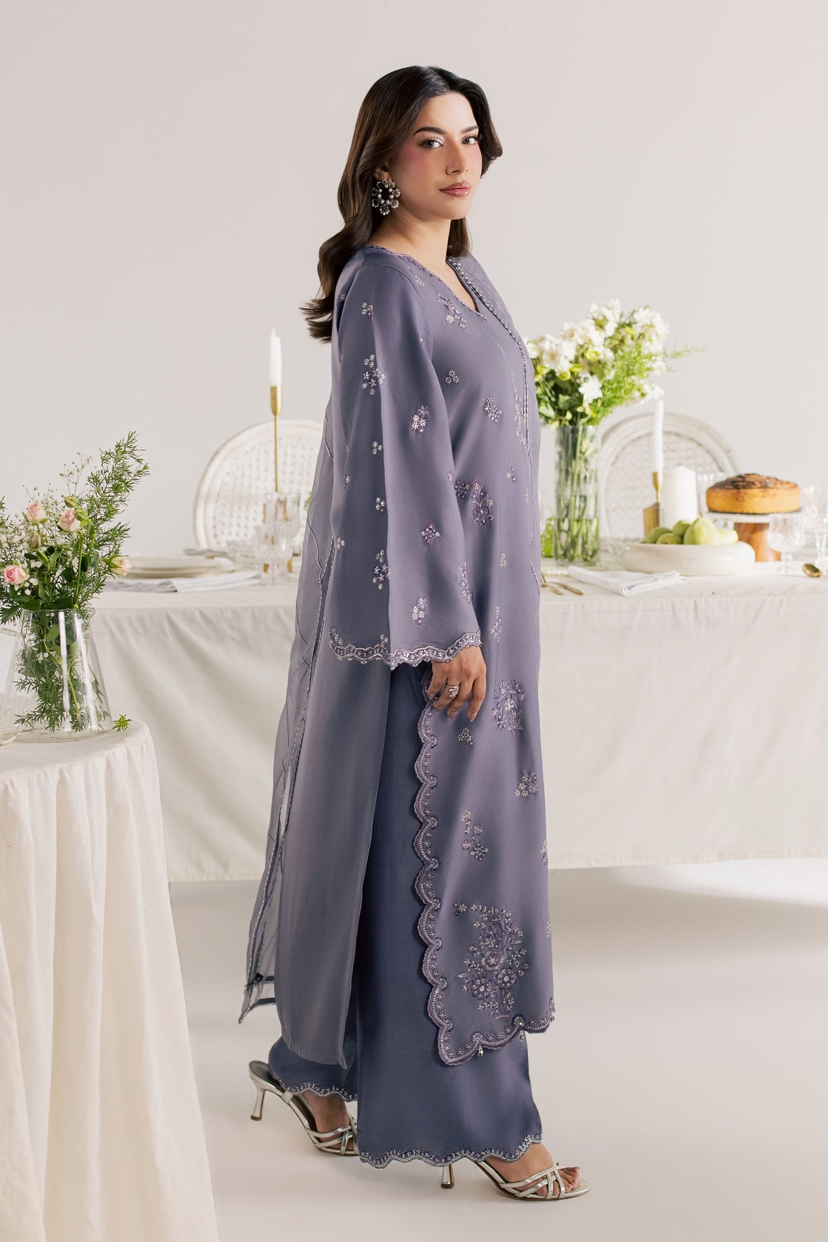 Pearl Ishani 3Pc - Festive Luxe Pret STUDIOLUXEAUG26 BATIK S / Lavender / Textured Grip