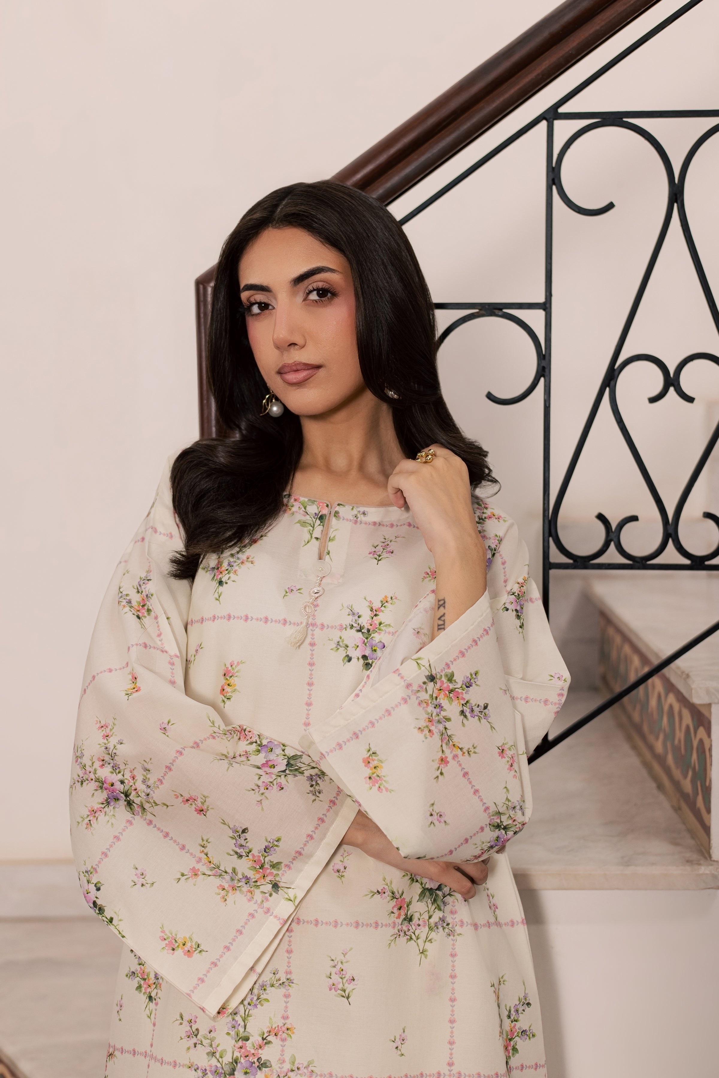 Pearl Peony 2Pc - Printed Lawn Dress BATIKSS26 BATIK XS / Off White / Lawn-S / Off White / Lawn-M / Off White / Lawn-L / Off White / Lawn-XL / Off White / Lawn