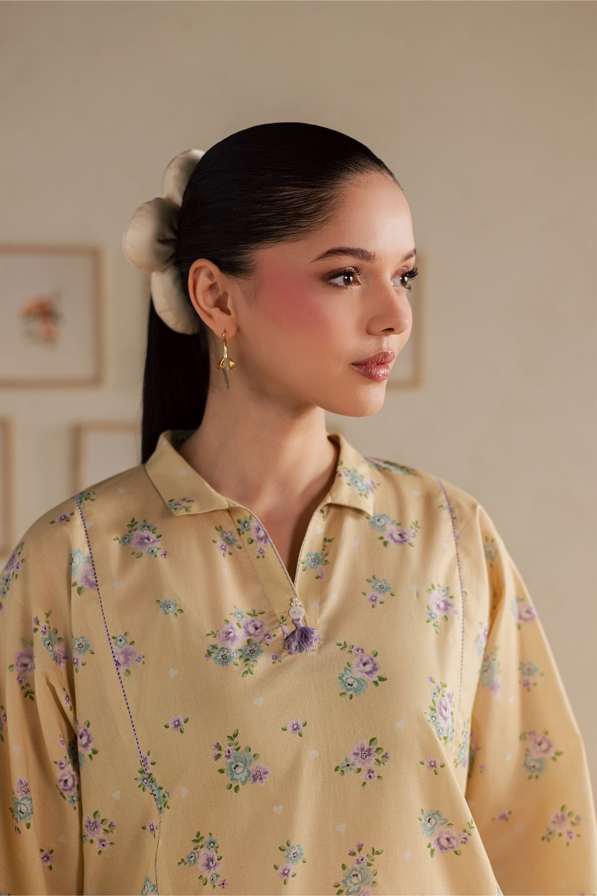 Pineapple 2Pc - Printed Lawn Dress BATIKSS26 BATIK XS / Yellow / Lawn-S / Yellow / Lawn-M / Yellow / Lawn-L / Yellow / Lawn-XL / Yellow / Lawn