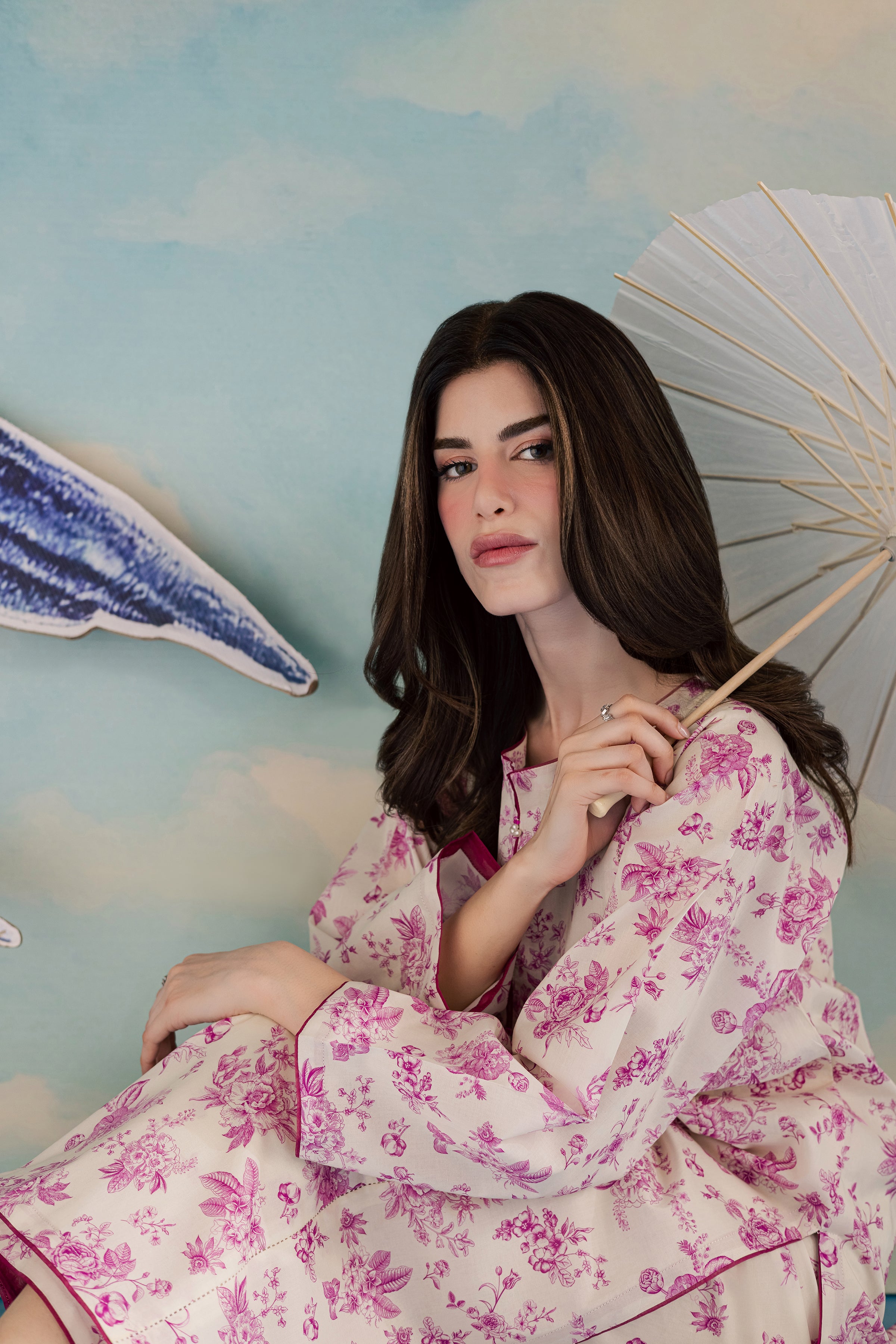 Pink Ferbera 2Pc - Printed Lawn Dress BATIKSS26 BATIK XS / Off White / Lawn-S / Off White / Lawn-M / Off White / Lawn-L / Off White / Lawn-XL / Off White / Lawn