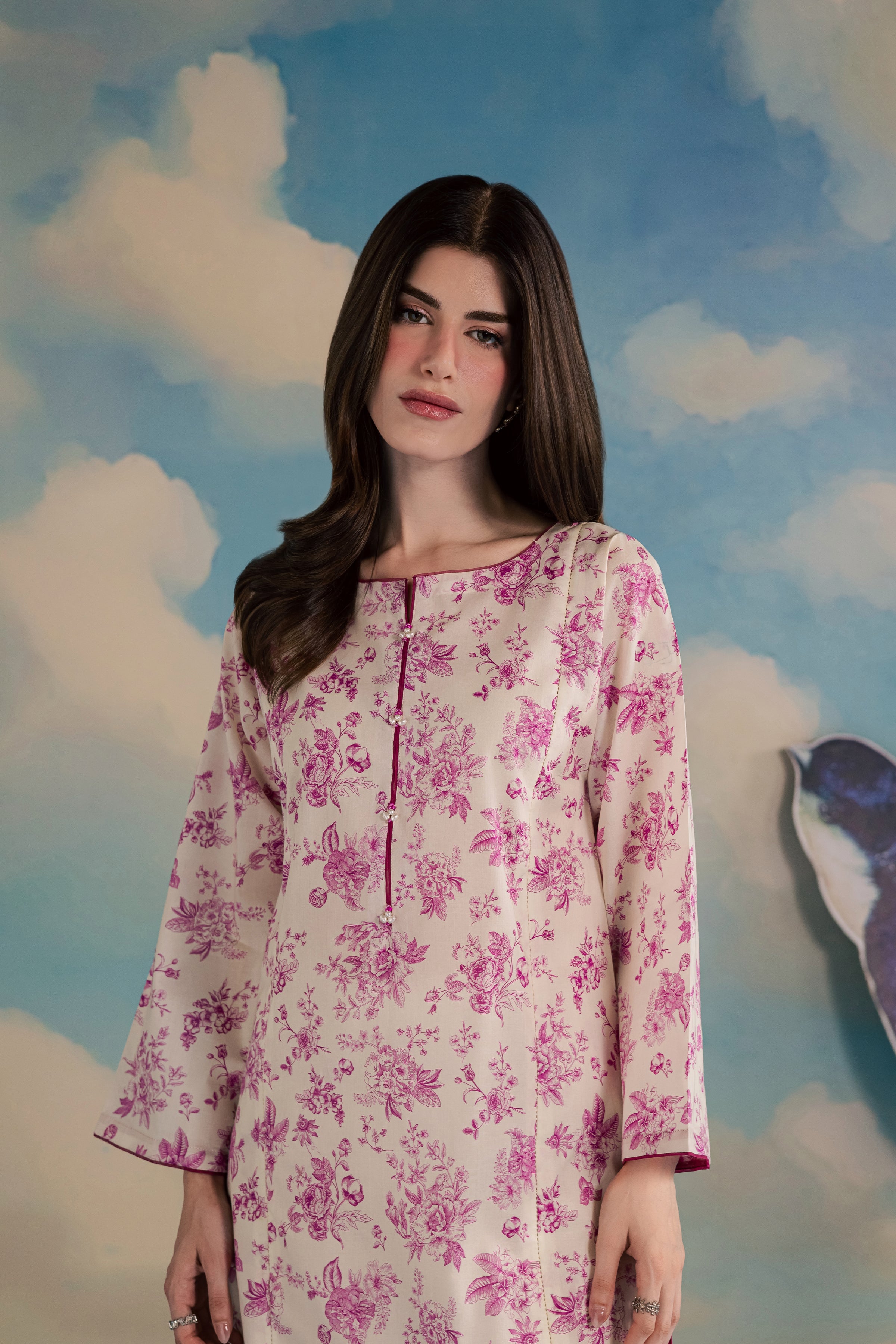 Pink Ferbera 2Pc - Printed Lawn Dress BATIKSS26 BATIK XS / Off White / Lawn-S / Off White / Lawn-M / Off White / Lawn-L / Off White / Lawn-XL / Off White / Lawn