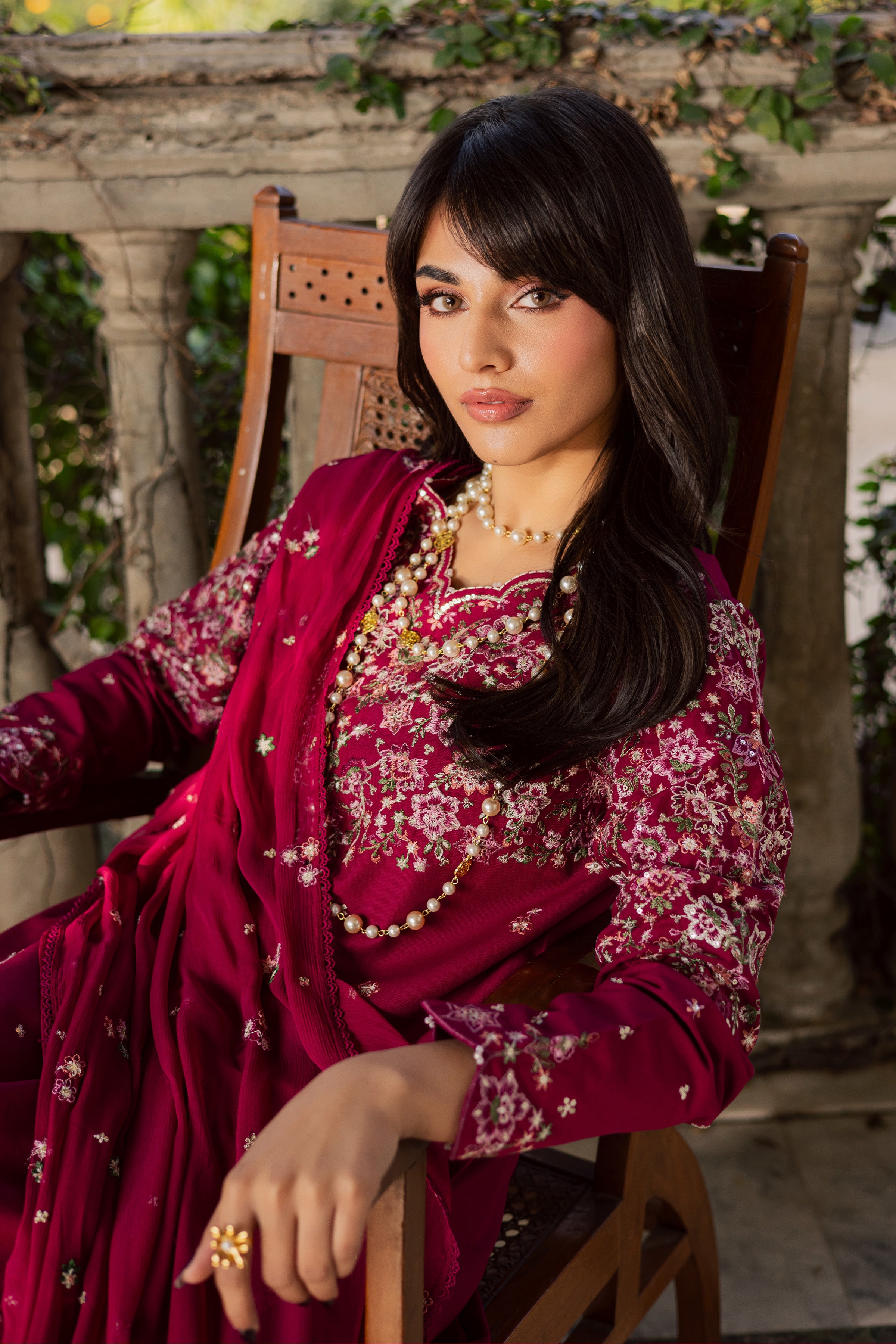 Pink Gulaab 3Pc - Embroidered Khaddar Dress BATIK WINTER PRET 2025 BATIK XS / Raspberry Pink / Khaddar-S / Raspberry Pink / Khaddar-M / Raspberry Pink / Khaddar-L / Raspberry Pink / Khaddar-XL / Raspberry Pink / Khaddar