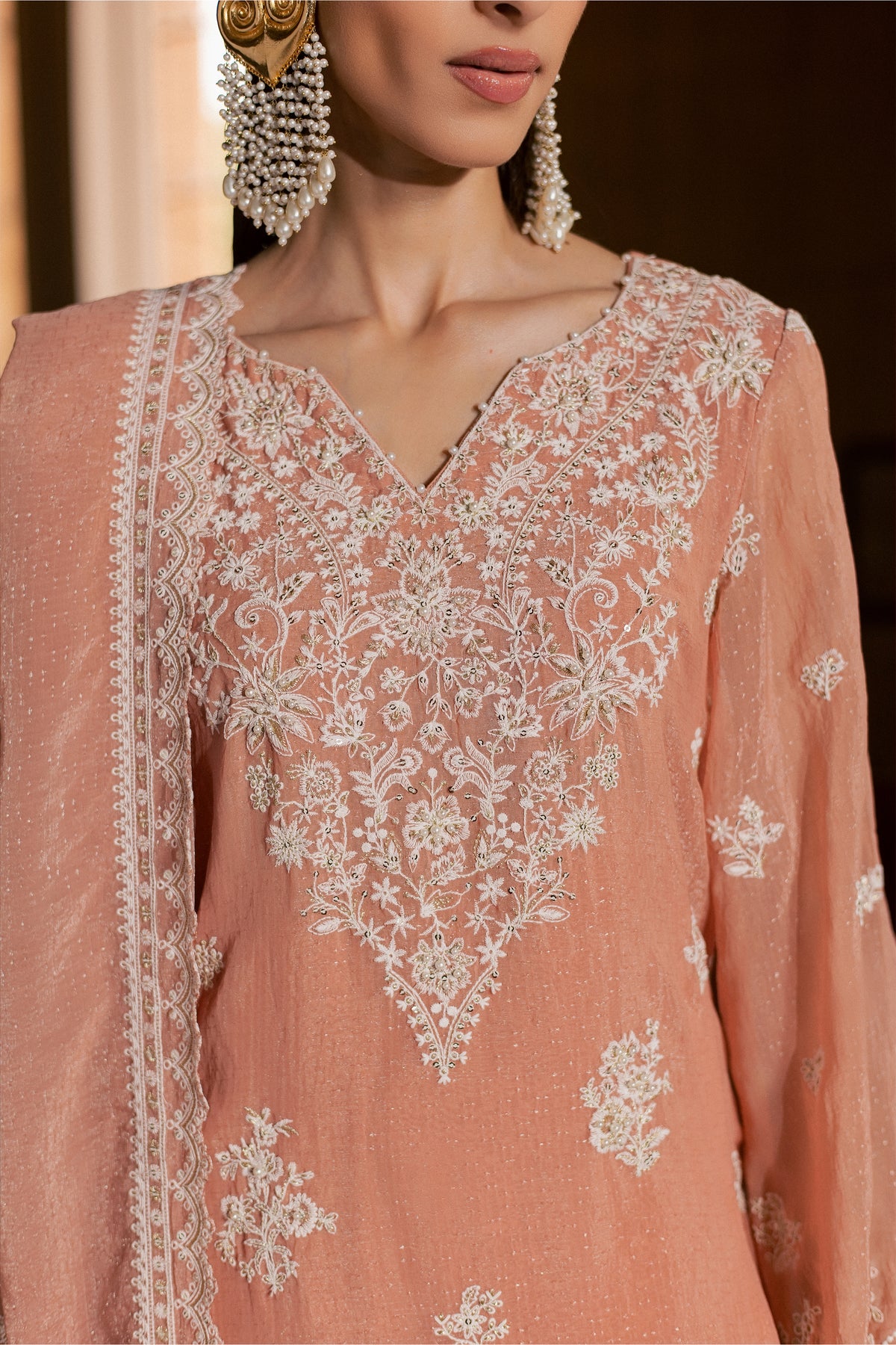 Hoor 3Pc - Festive Luxe Pret BATIKLUXESEP26 BATIK XS / Tea Pink / Brochia Crinkle