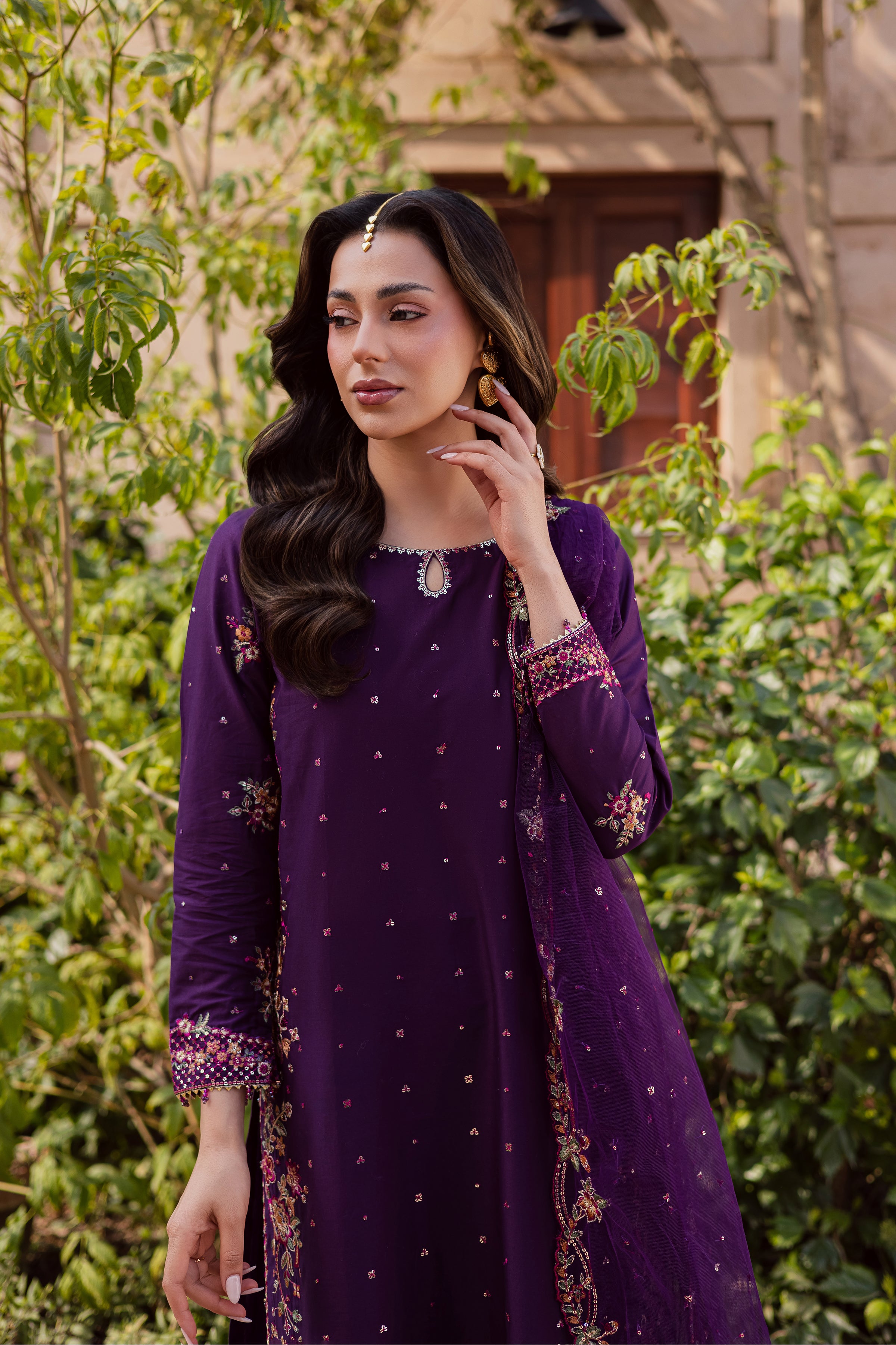 Pink Lavender 3Pc - Festive Embroidered Lawn BATIKEID2026 BATIK XS / Purple / Pima Lawn-S / Purple / Pima Lawn-M / Purple / Pima Lawn-L / Purple / Pima Lawn-XL / Purple / Pima Lawn