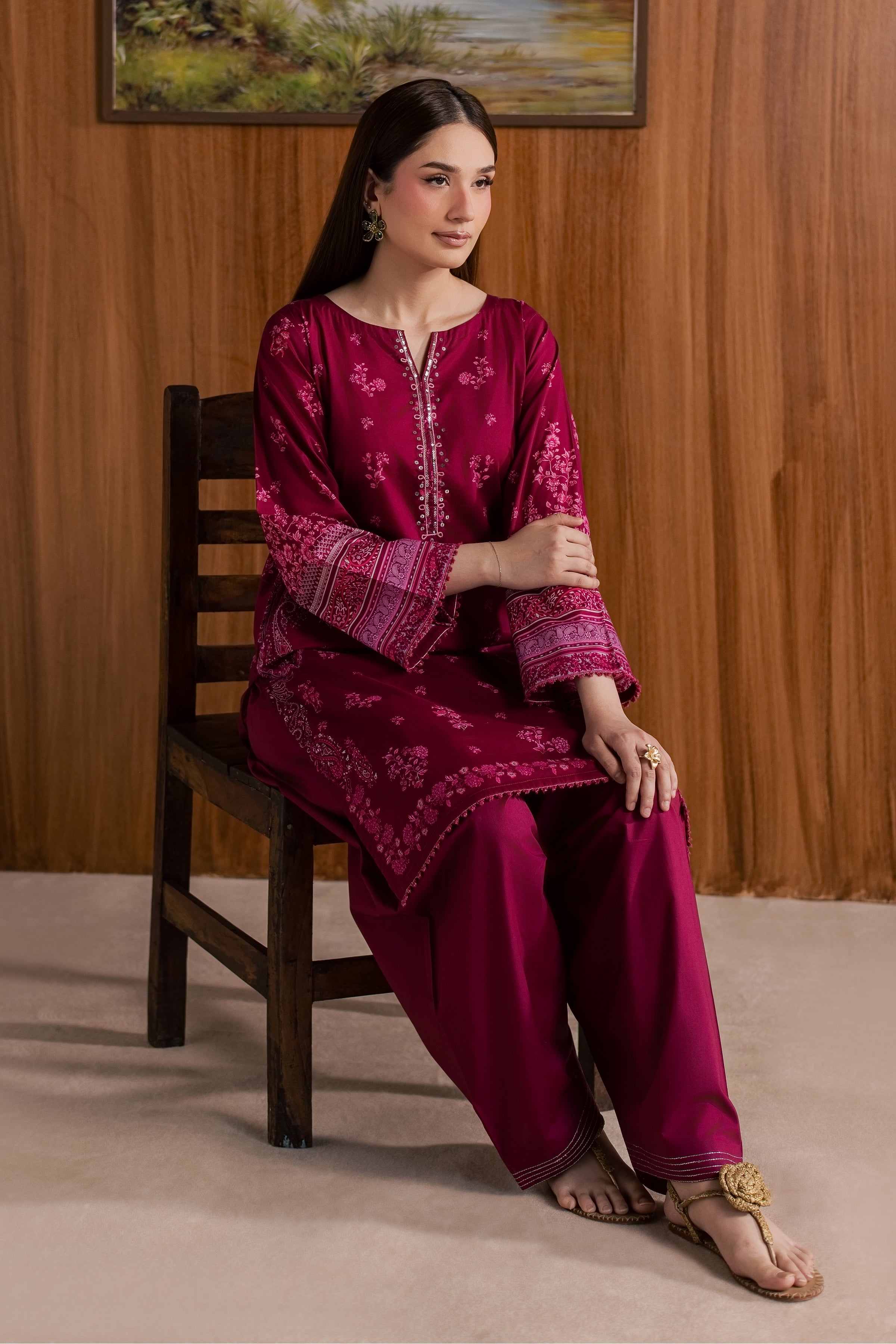 Pink Moana 2Pc - Printed Lawn Dress BATIKSS26 BATIK XS / Pink / Lawn-S / Pink / Lawn-M / Pink / Lawn-L / Pink / Lawn-XL / Pink / Lawn