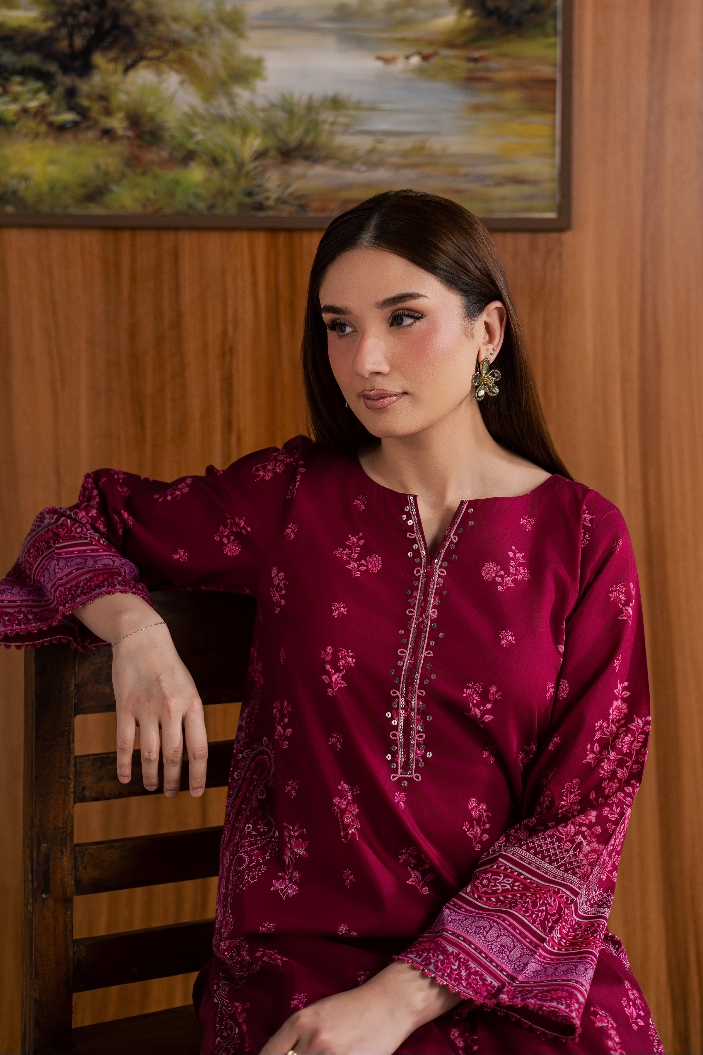Pink Moana 2Pc - Printed Lawn Dress BATIKSS26 BATIK XS / Pink / Lawn-S / Pink / Lawn-M / Pink / Lawn-L / Pink / Lawn-XL / Pink / Lawn