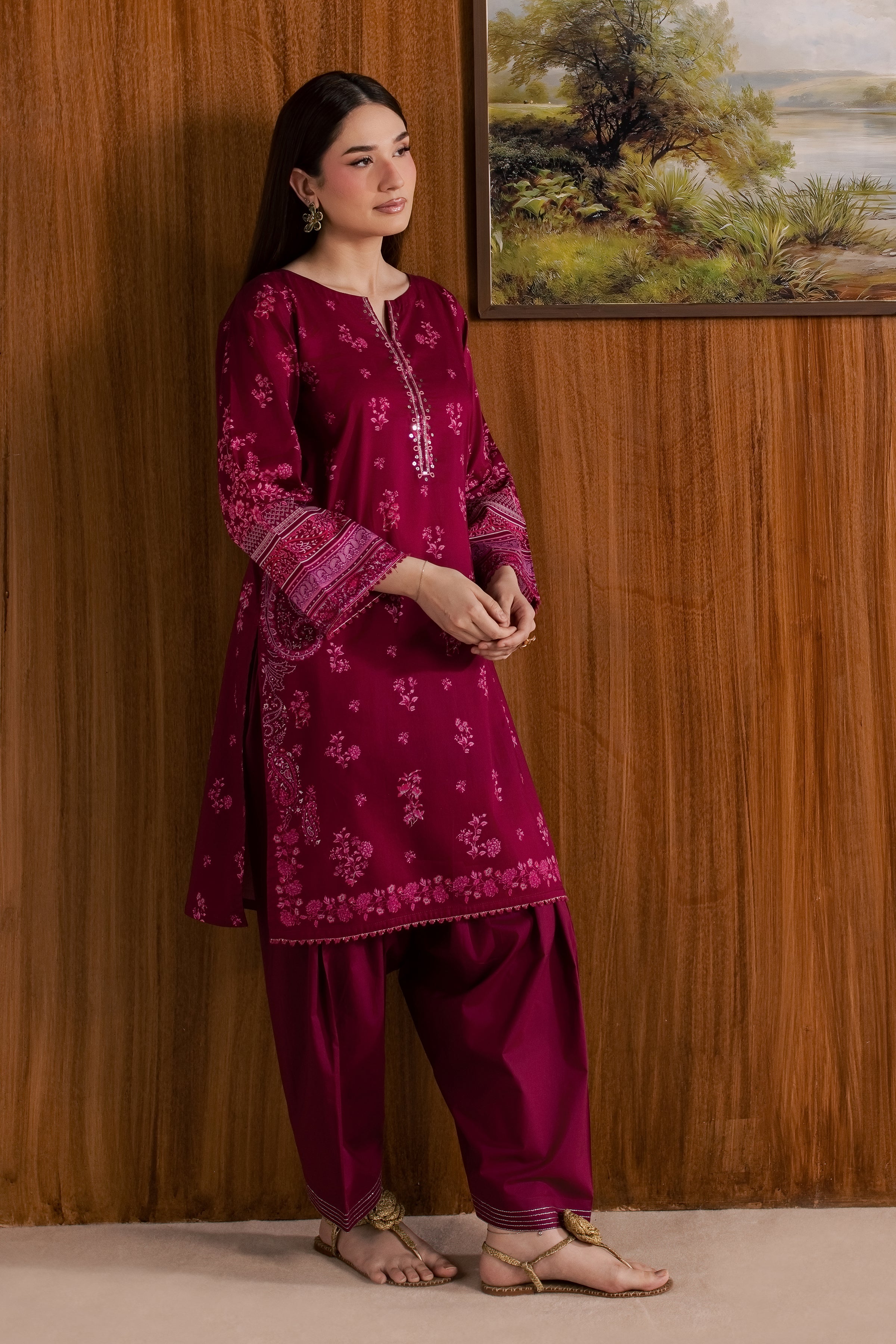 Pink Moana 2Pc - Printed Lawn Dress BATIKSS26 BATIK XS / Pink / Lawn-S / Pink / Lawn-M / Pink / Lawn-L / Pink / Lawn-XL / Pink / Lawn