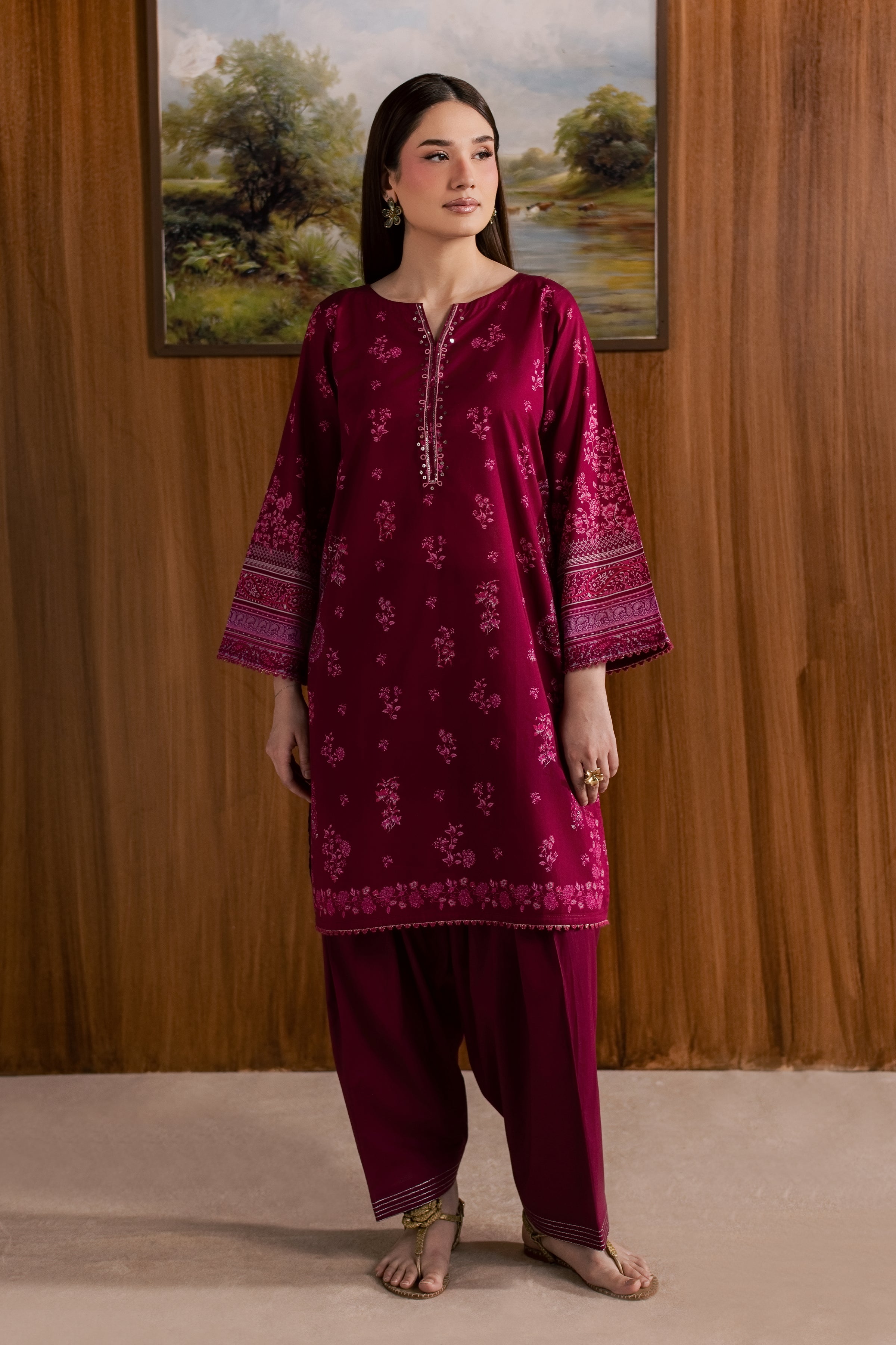 Pink Moana 2Pc - Printed Lawn Dress BATIKSS26 BATIK XS / Pink / Lawn-S / Pink / Lawn-M / Pink / Lawn-L / Pink / Lawn-XL / Pink / Lawn